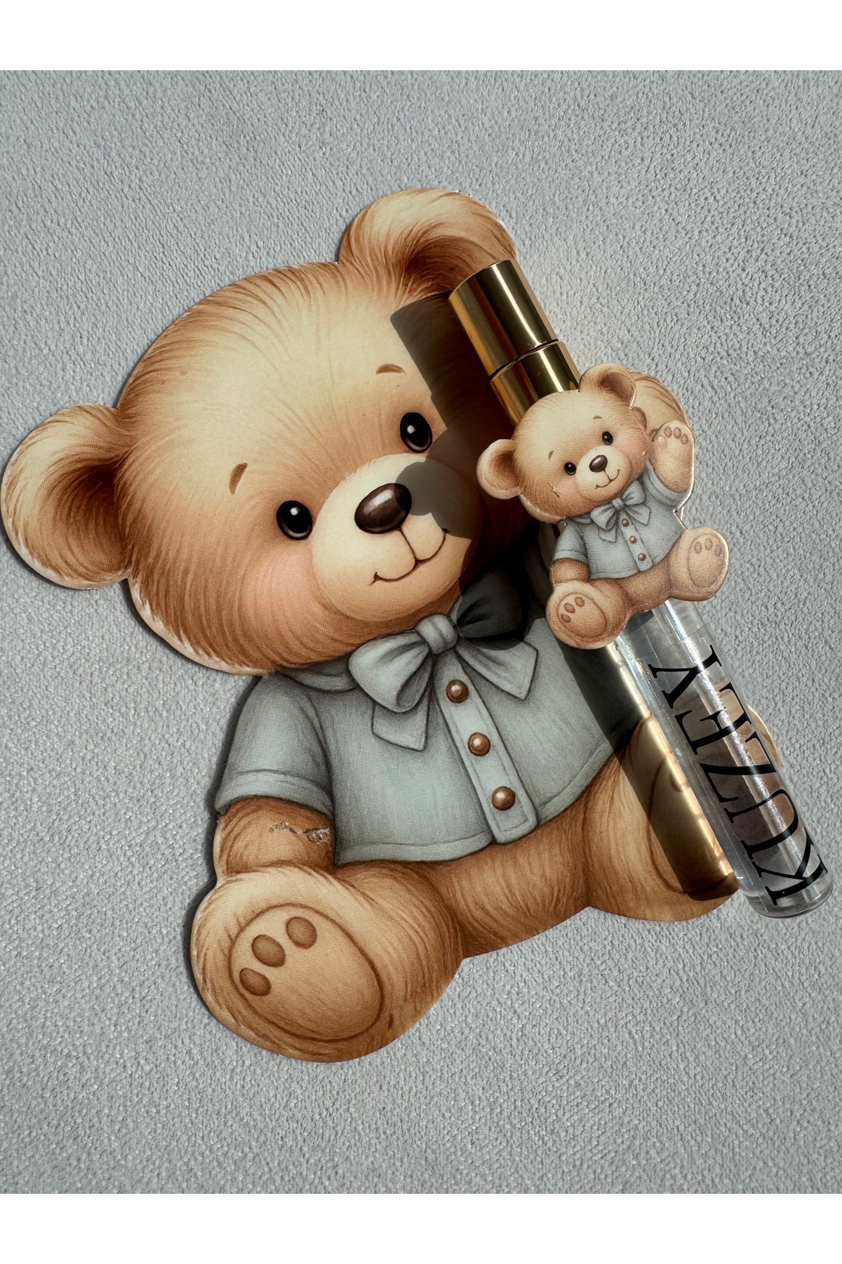 Neşeli Atölyem Mavi Ayıcık Figürlü Parfüm Hastane Odası Bebek Doğum Mevlid Hediyeliği –10 Adet fotoğrafı 3 (önizleme)