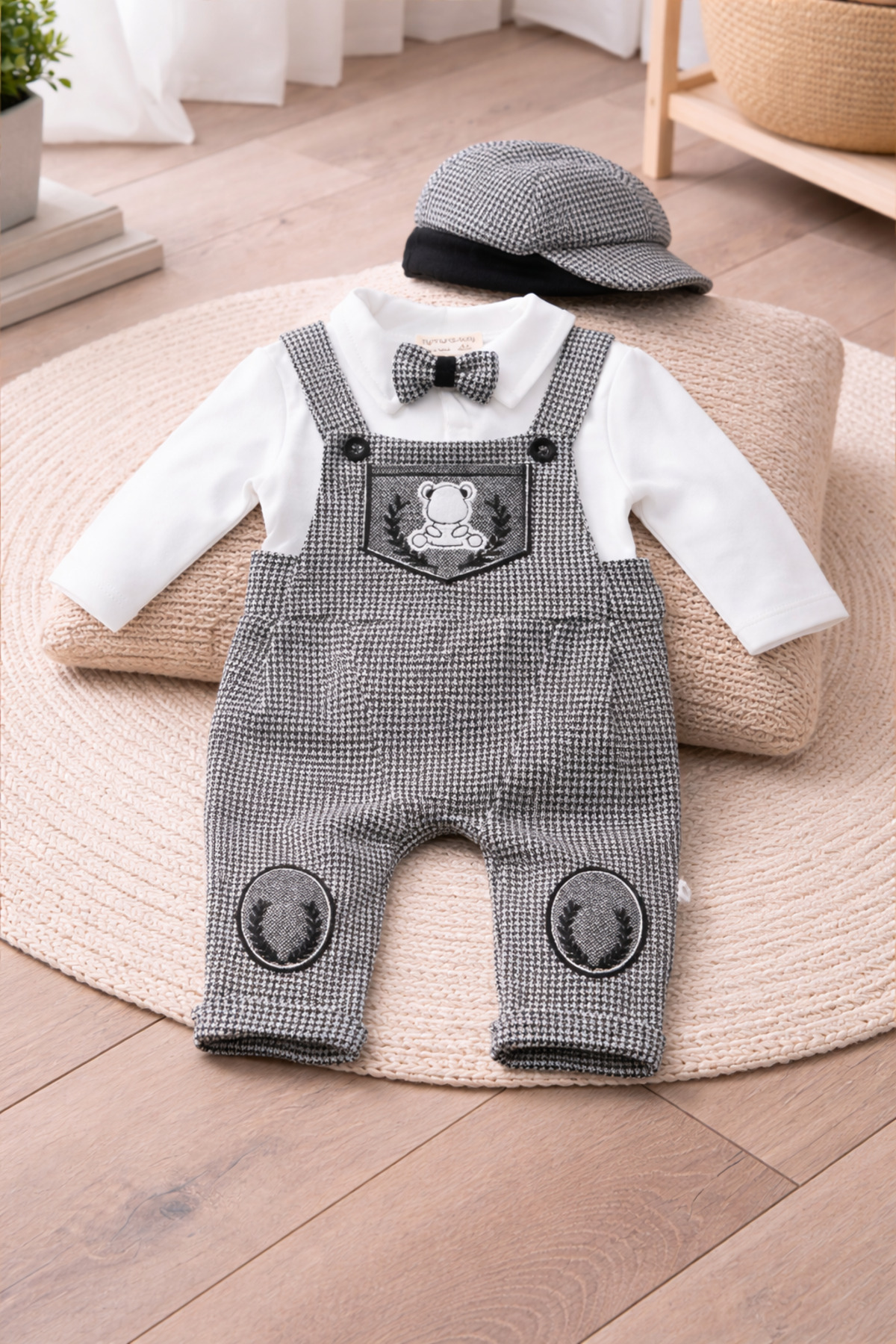 Momivi Kids Erkek Bebek Klasik Kesim Kasketli Jile Seti Mevlit ve Doğum Günü ve Özel Gün Kombini fotoğrafı 4 (önizleme)