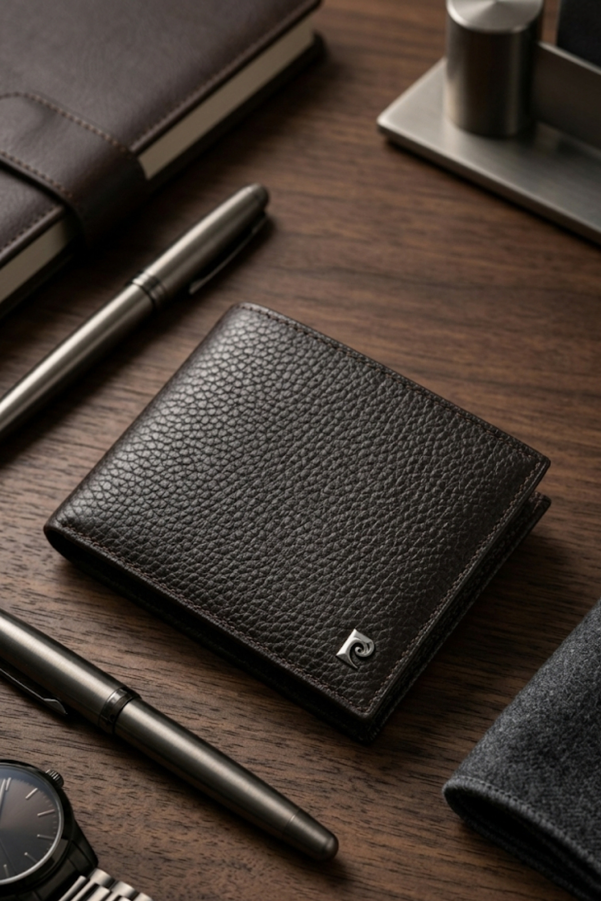 Pierre Cardin 2361 Hakiki Deri Erkek Cüzdan Kartlık FLOTUR KAHVE görsel 2