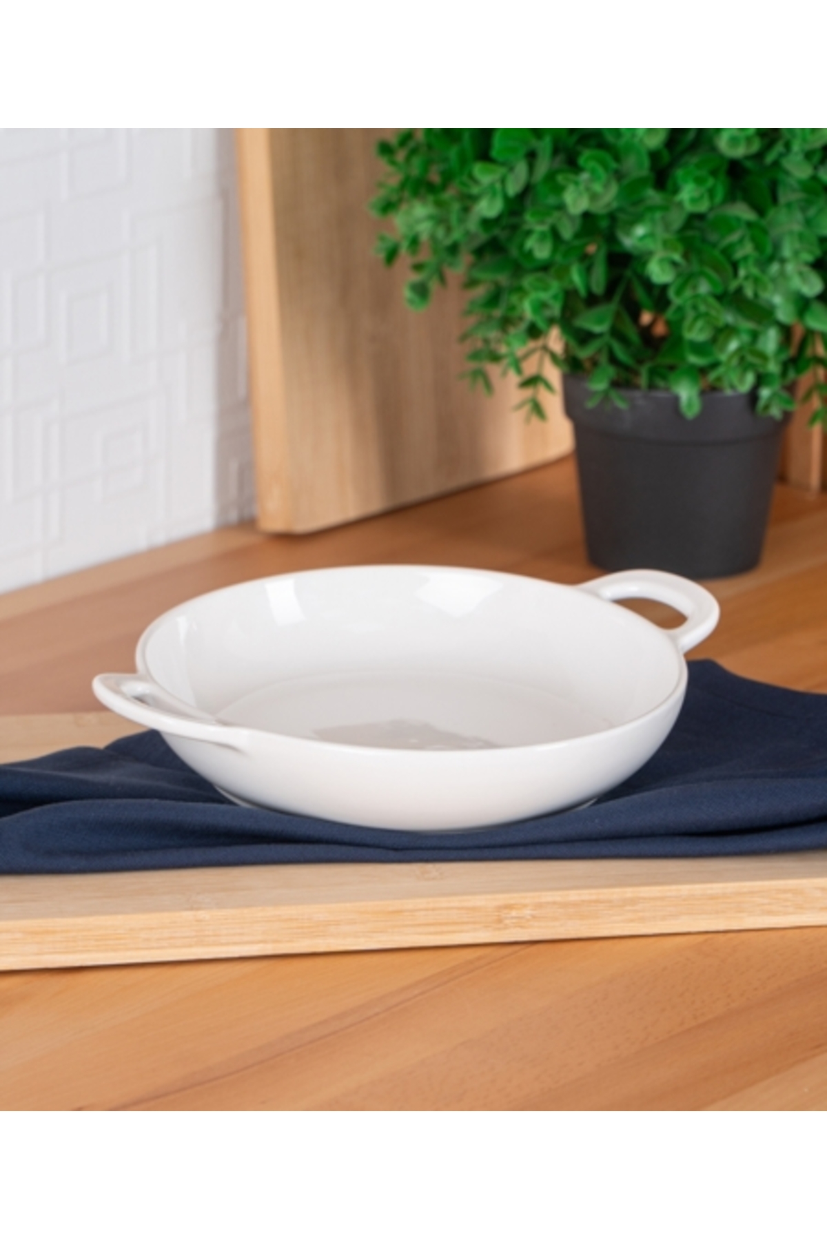 Bianco Perla Kulplu Yuvarlak Tabak 24 Cm TKEBT TEK RENK