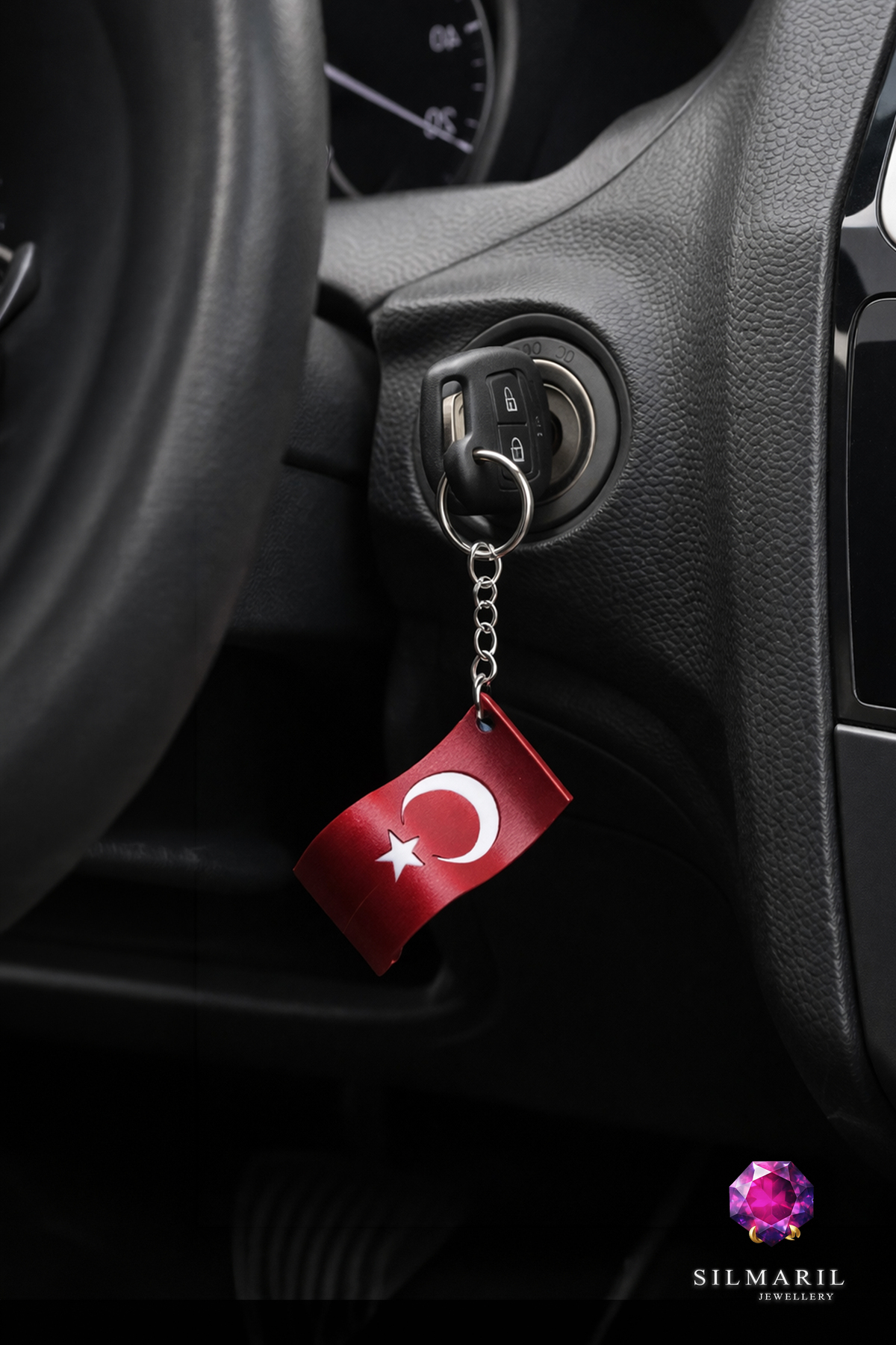6'lı Türk Bayrağı Ayyıldız Anahtarlık Dalgalı Tasarım Hediyelik Çanta Süsü Bag Charm Türkiye Temalı — Silmaril Store — Anahtarlık (2)