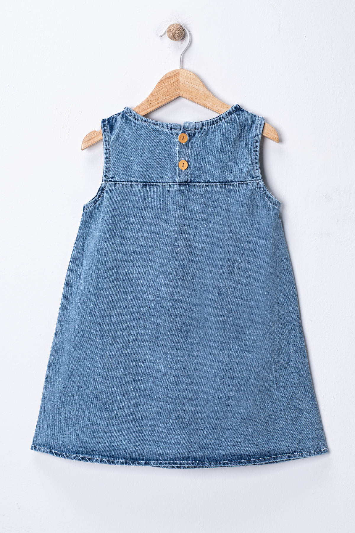 TİNY GOLDEN Kız Çocuk Kot Elbise Fiyonklu Denim Jile Günlük Elbise 3-10 Yaş fotoğrafı 5 (önizleme)