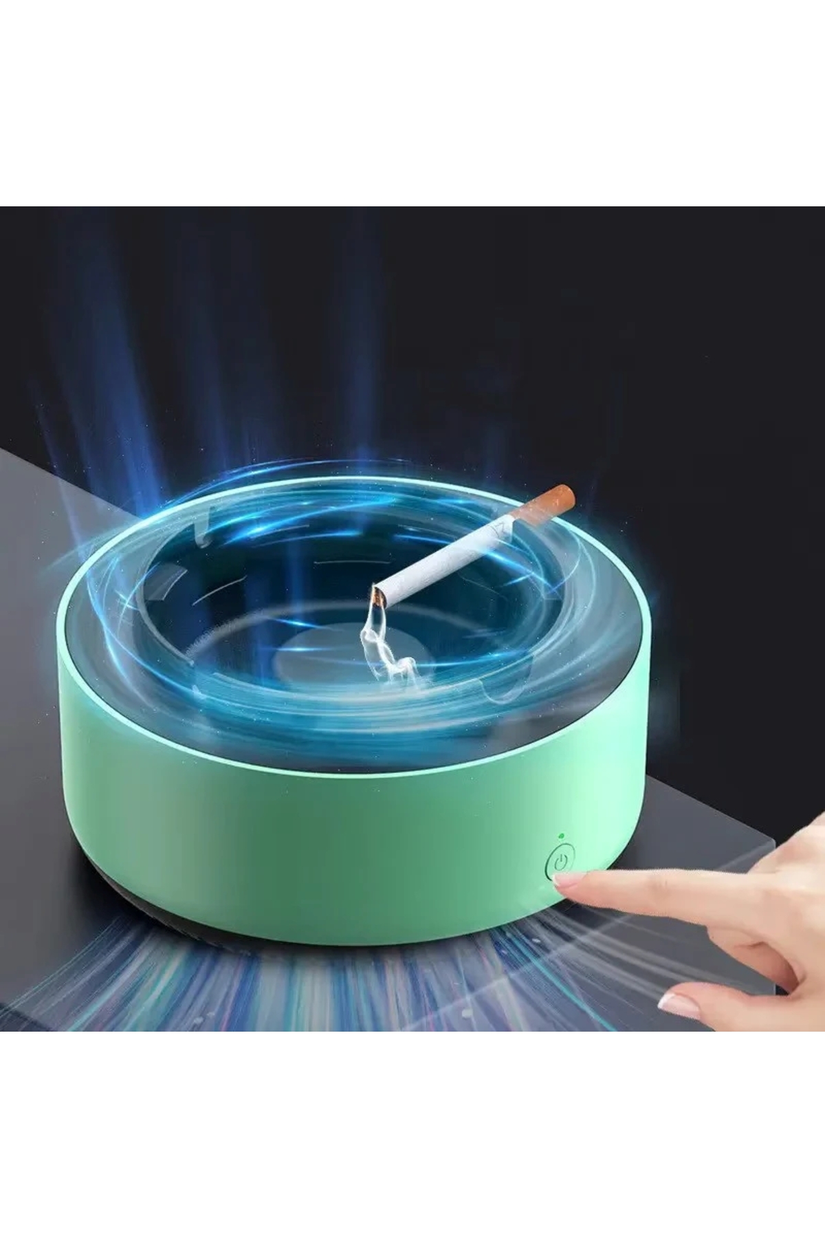 EMATTEIRO Electric Ashtray with Suction, Air Purifier and Air Freshener, Effe...