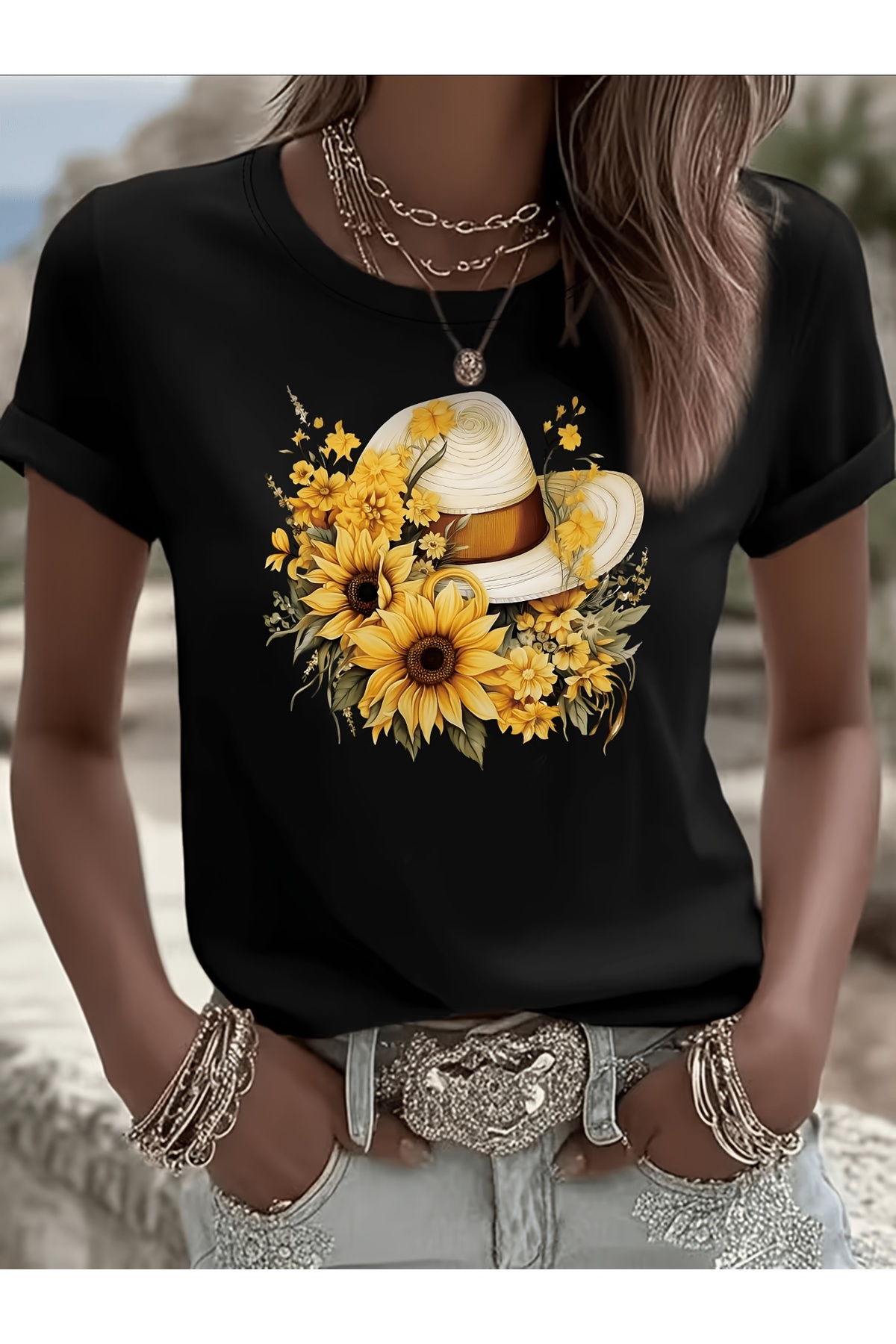 T-shirt Oversize Unisex بطبعة