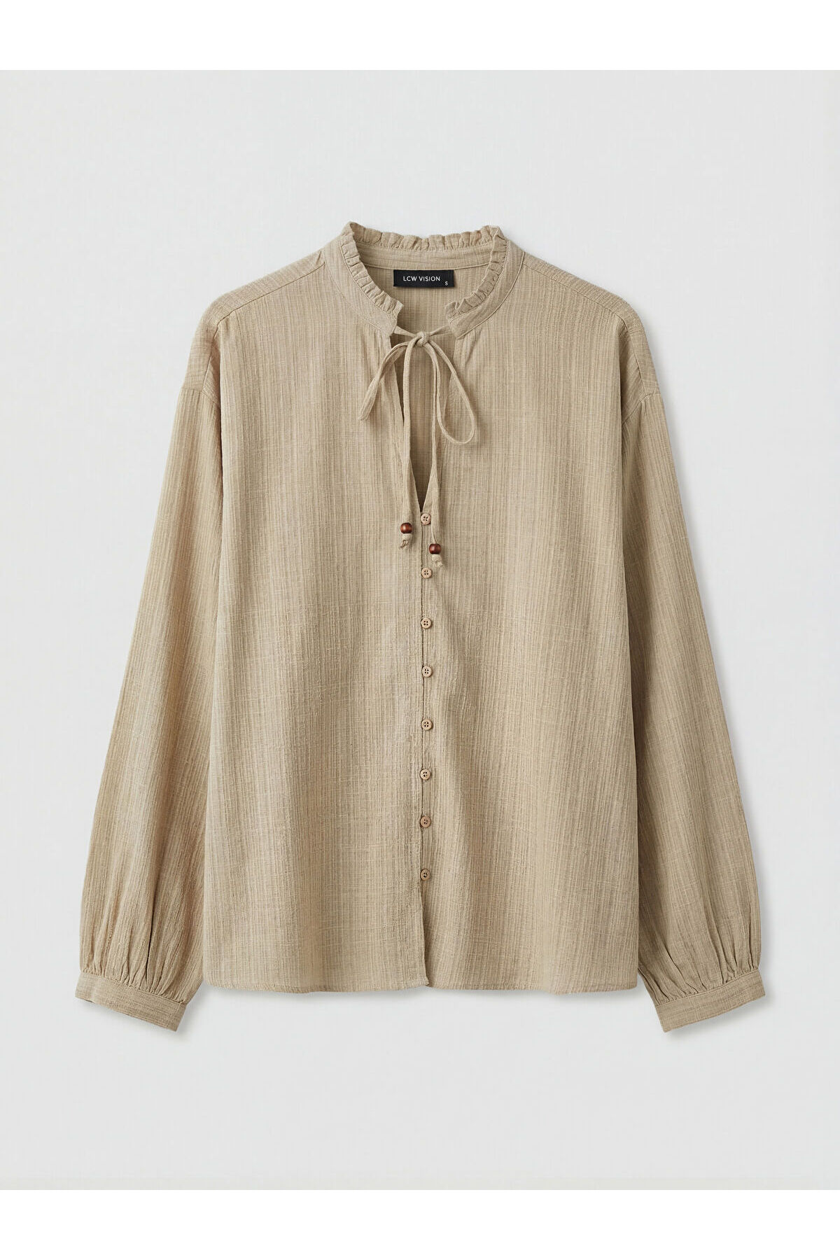モカページ LC Waikiki NEVAVM Farkıyla LCW Vision Haki Bağlamalı Yaka Oversize