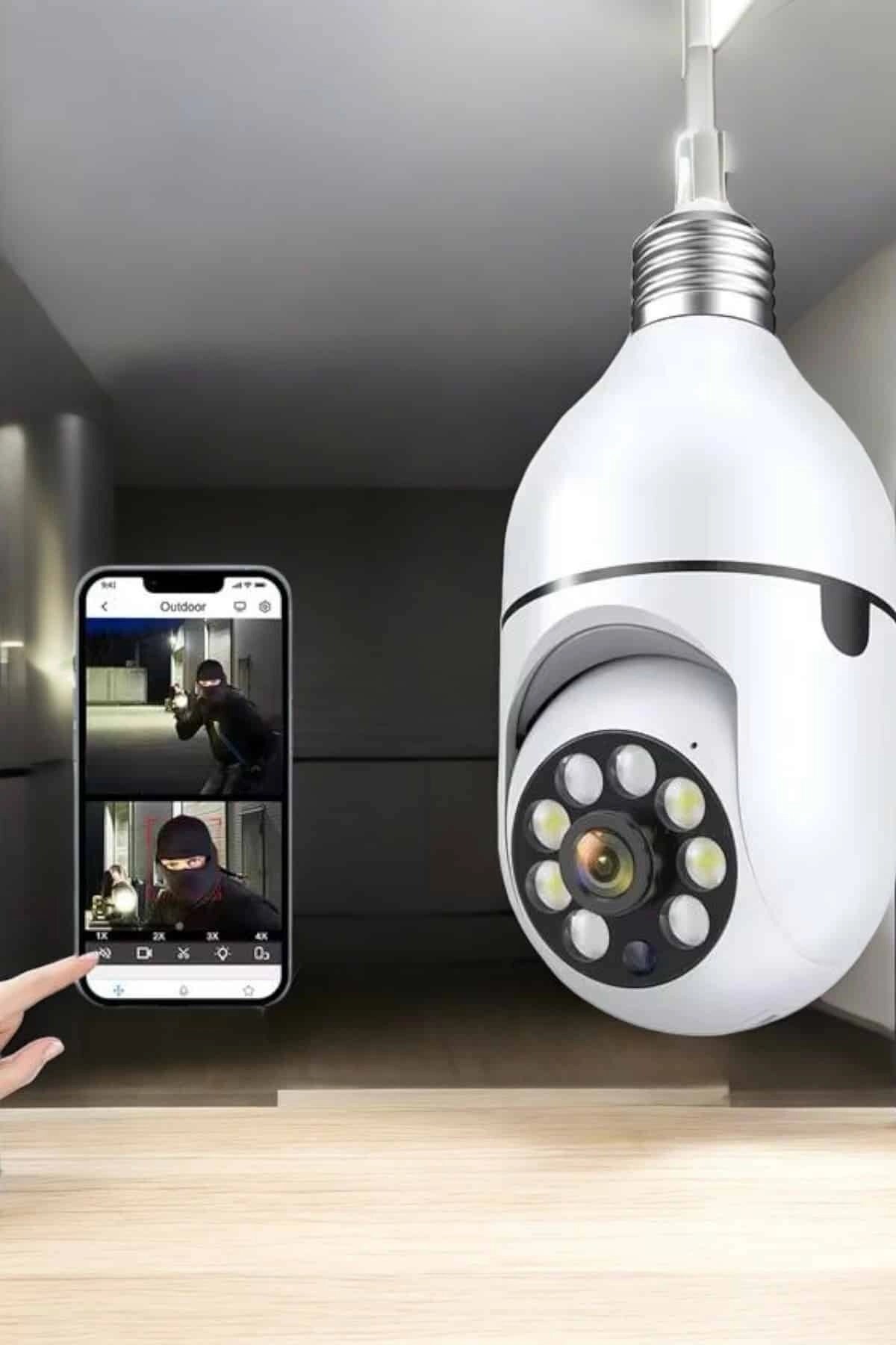 Urfakent Wifi Kamera Duylu Ampul Görünümlü 360 Derece Dönebilen Ev Kamerası fotoğrafı 4 (önizleme)