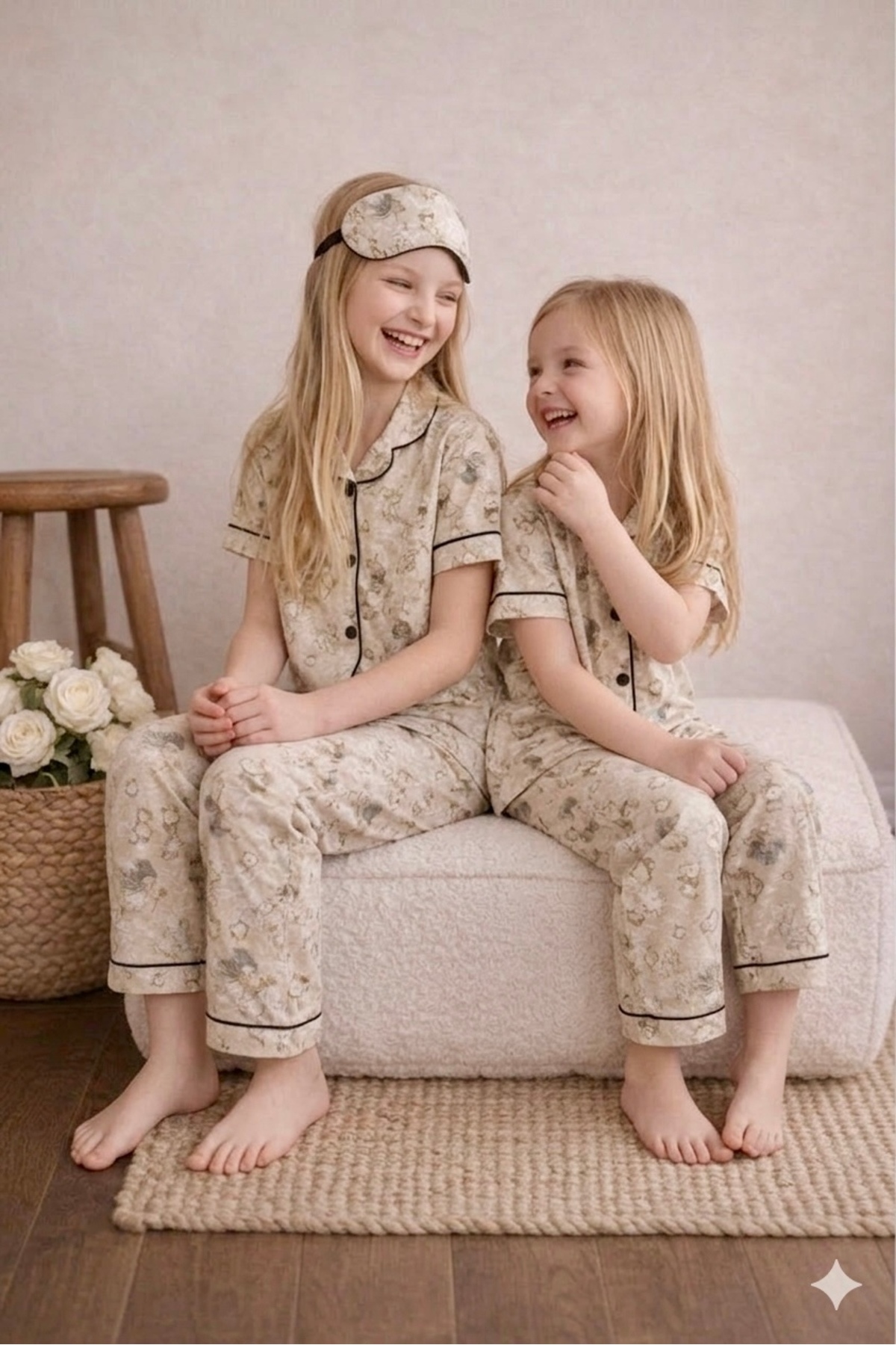 Enie Kız Çocuk Pamuklu Tavşan Desenli Yazlık Göz Bantlı Pijama Takımı fotoğrafı 7 (önizleme)