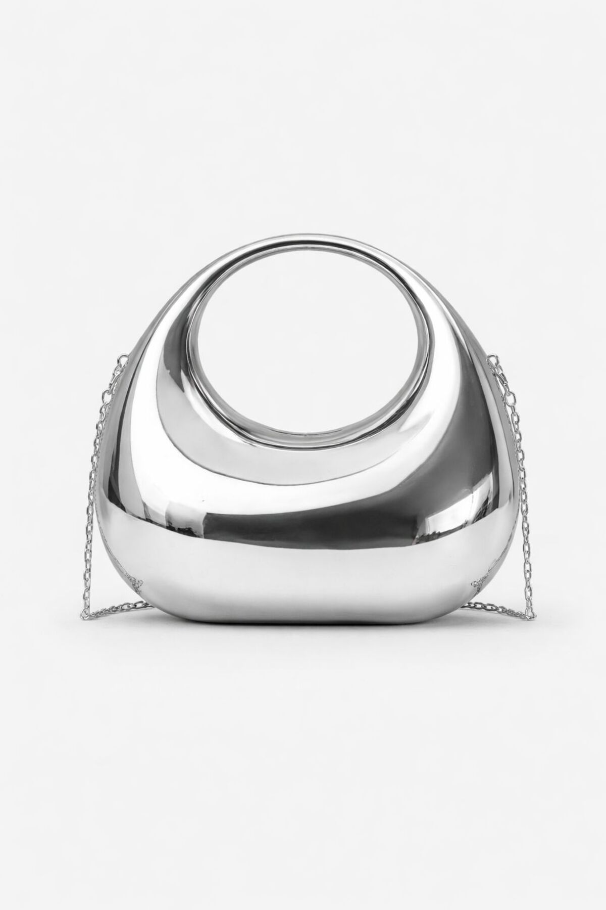 Mortanya Half Moon Metal Zincirli Kadın Abiye Çantası
