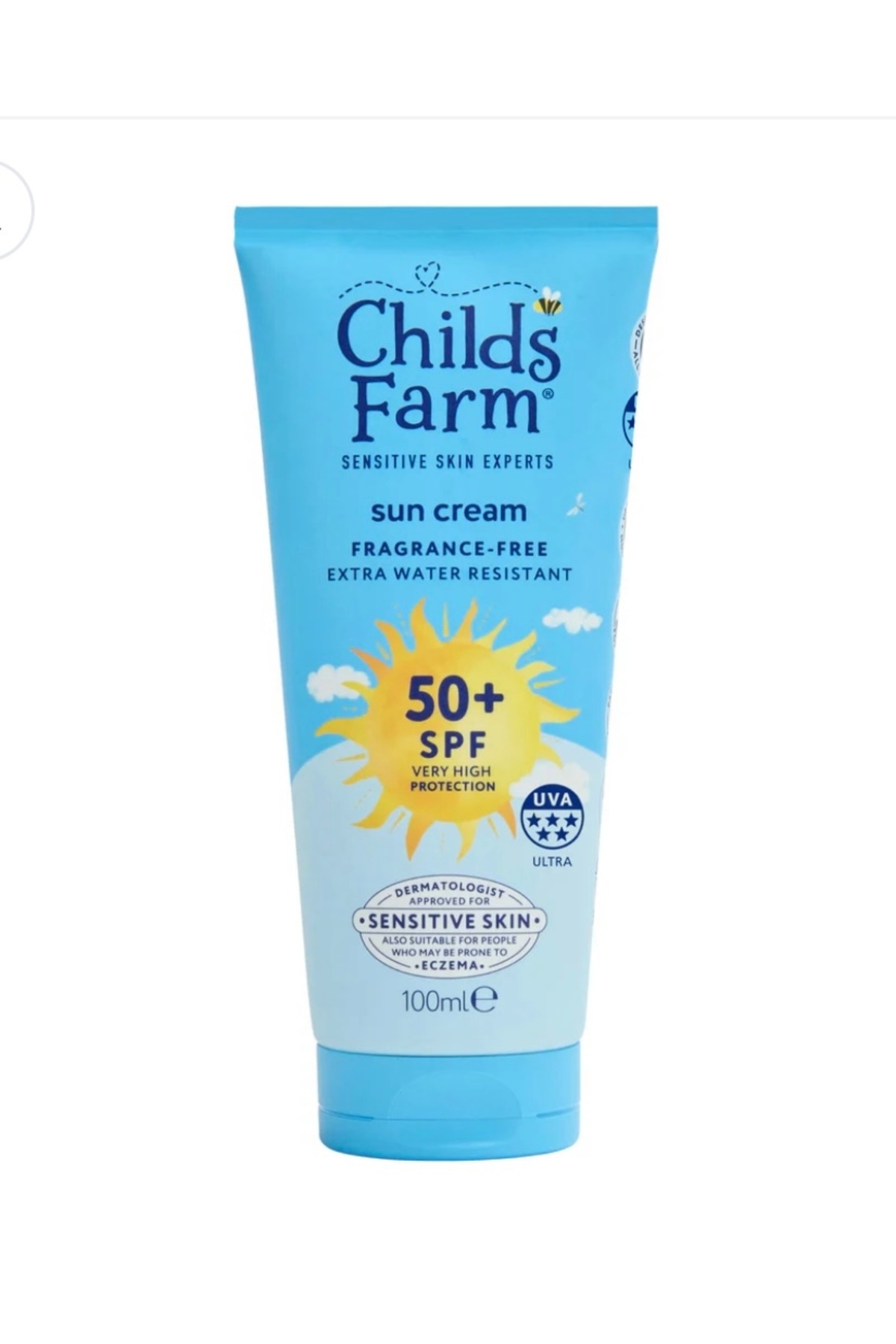 SPF 50+ Çocuk Güneş Kremi 100 ml Parfümsüz Hassas Ciltler İçin Suya Dayanıklı — childsfrm08