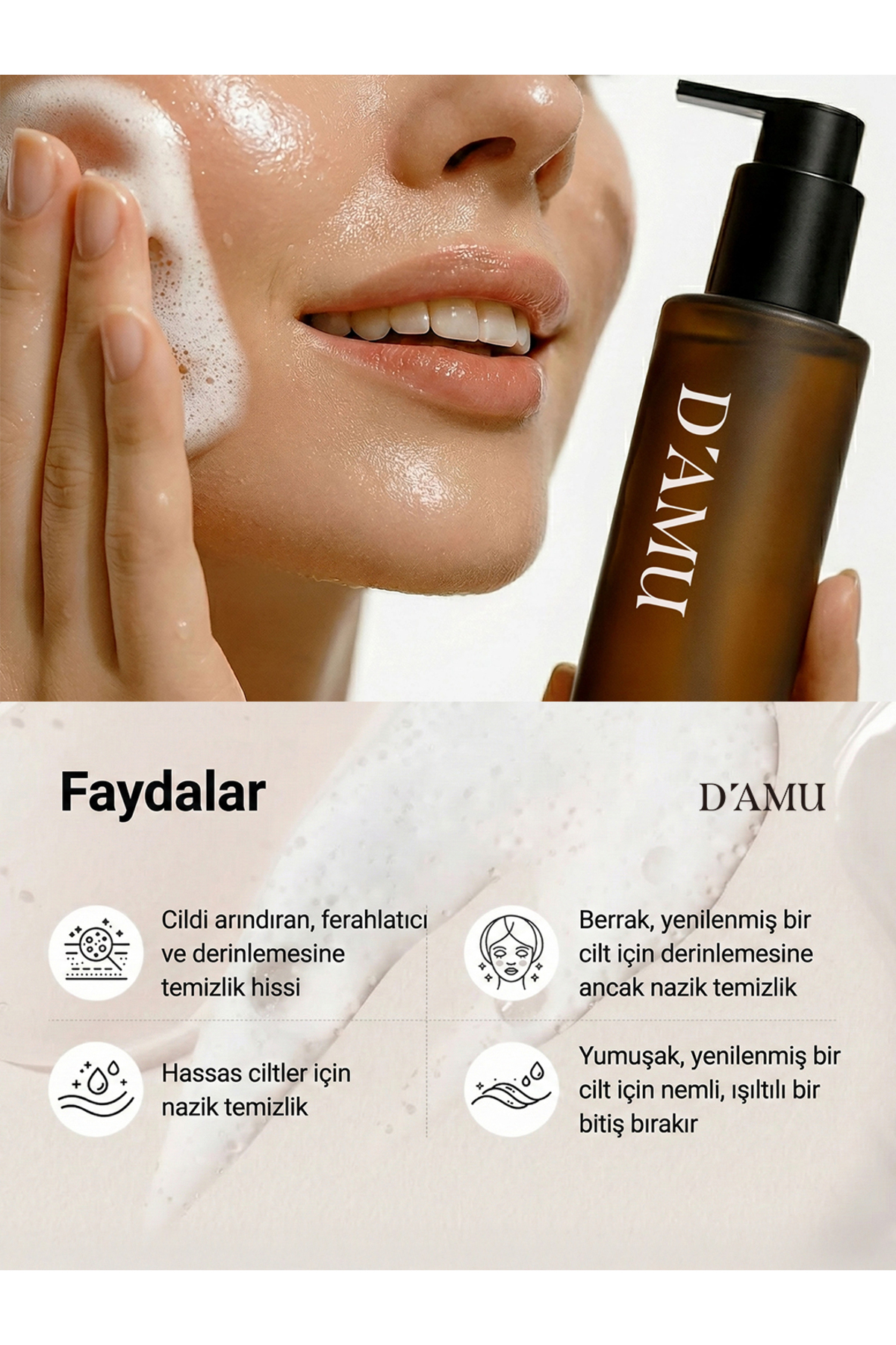 Vita5X Biolacto Low pH Oil to Foam Cleanser Nazik Temizleyici Yüz Yıkama Jeli — DAMU-CLEANSER-150ML — تصویر 2 از 7