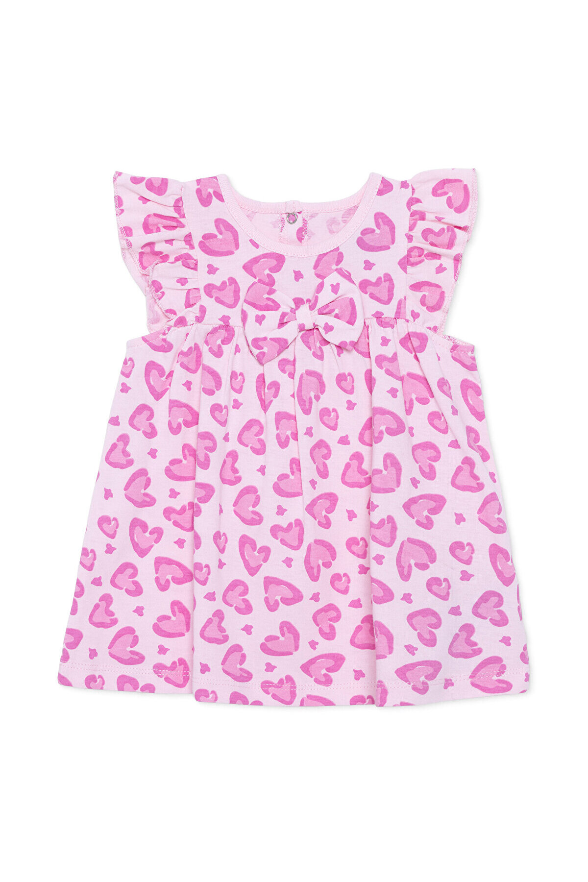 ebebek Hello Baby HelloBaby Kız Bebek Elbise Hayvan Baskılı Çıtçıtlı Bisiklet Yaka Short Sleeve