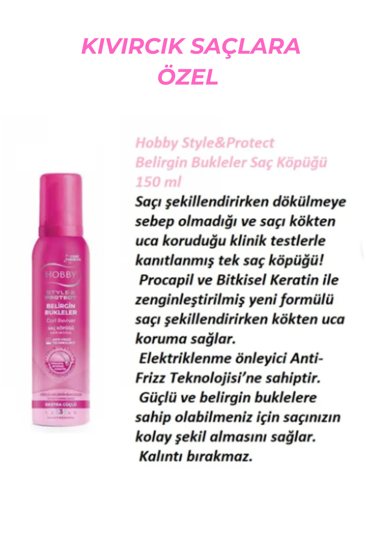 KIVIRCIK SAÇLARA ÖZEL KIVIR KIVIR VE BELİRGİN BUKLELER SAÇ KÖPÜĞÜ SETİ — KIVIRCIKSET — تصویر 4 از 4