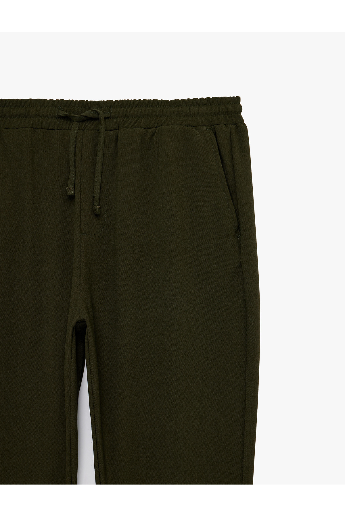 Regular Fit Viskon Karışımlı Cepli Beli Bağcıklı Kumaş Pantolon — خاکی 6SAM40082HW — تصویر 5 از 5