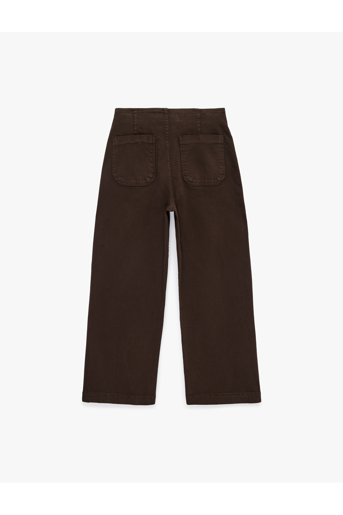 Koton  Yüksek Bel Pamuklu Cep Detaylı Geniş Kısa Paça Pantolon - Culotte Jeans - Görsel 5