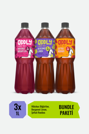 ODDLY Efsane üçlü Bergamot & Limon-Hibiskus & Böğürtlen IceIce Şeftali & Roob...