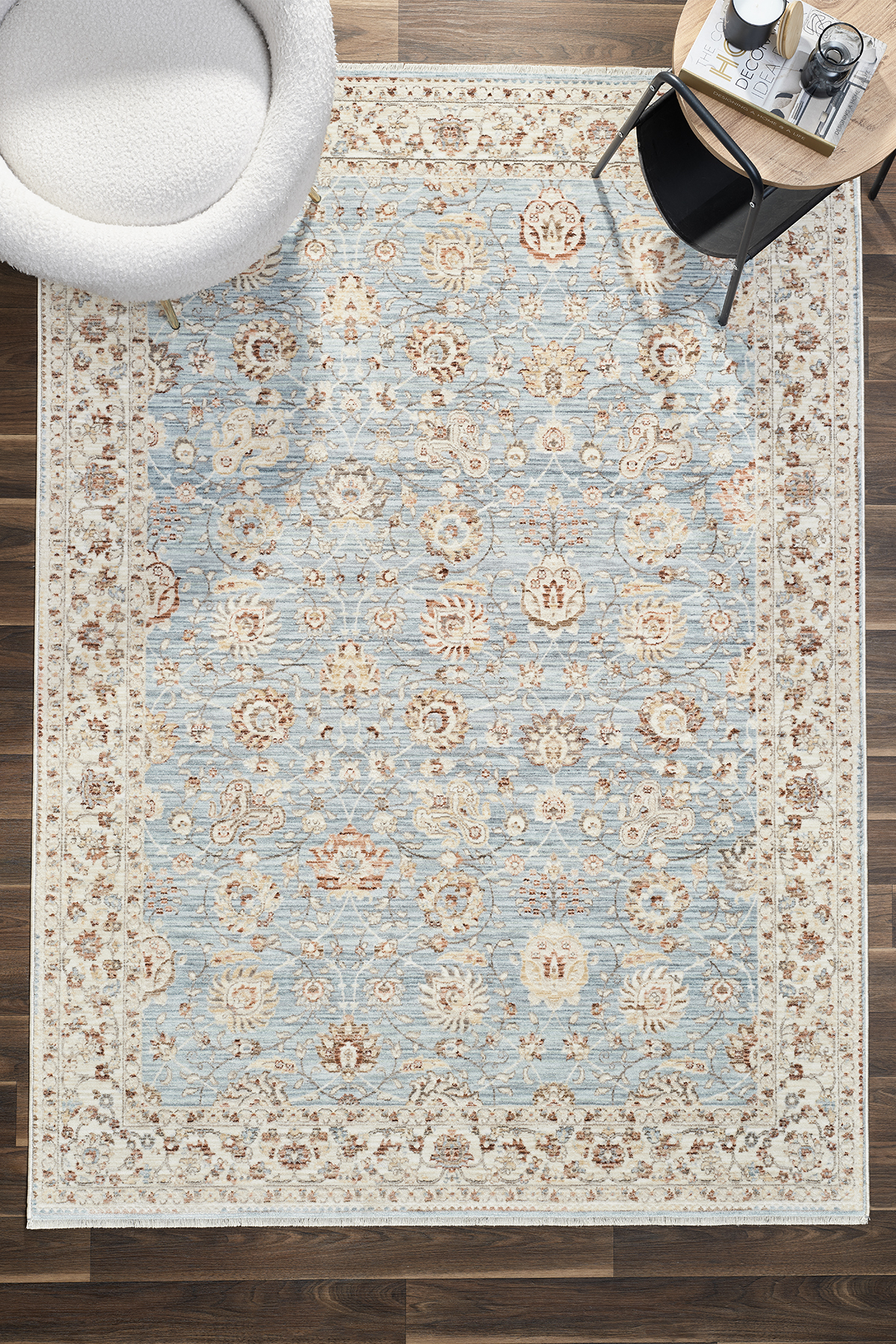 Valencia 100% Polyester Vintage Modern Woven Living Room Rug