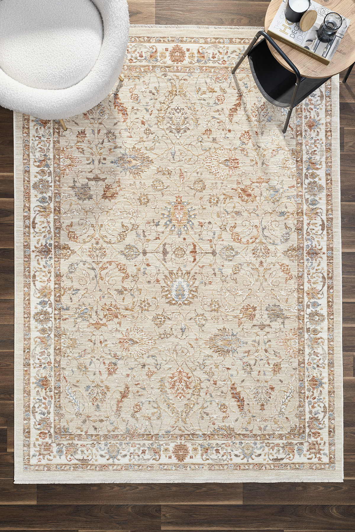 Valencia 100% Polyester Vintage Modern Woven Living Room Rug