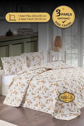 MARLA HOME Çift Kişilik Pike Takımı | Battal Boy | 220x230 cm | Çok Amaçlı Ya...