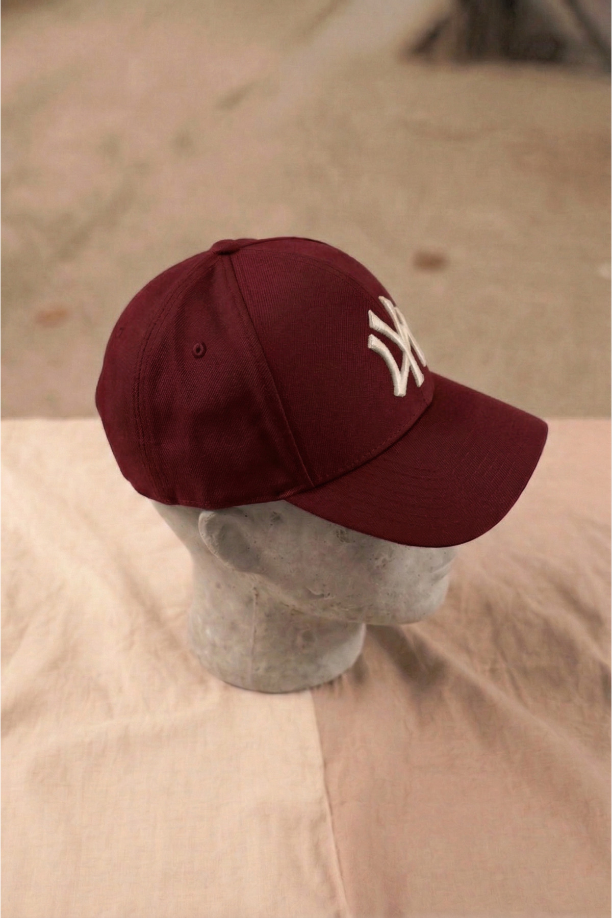 Thermohis Bordo Unisex Gabardin Kumaş Kadın Şapka Erkek Şapka Yazlık Şapka