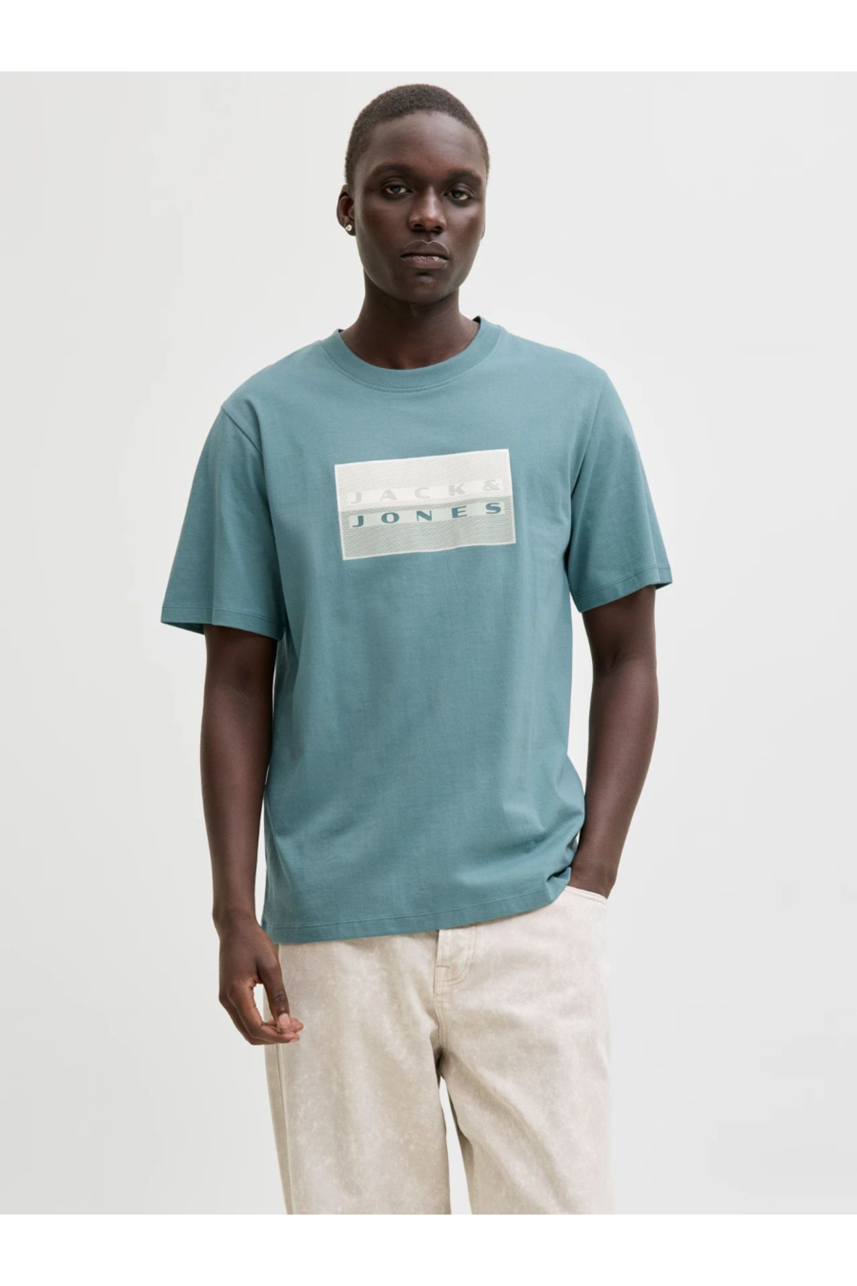 تی شرت مردانه طرح نقطه‌ای Jcofusion مدل Ss Crew Sn کد ۱۲۲۸۹۸۶۳ جک اند جونز تی شرت Jack & Jones