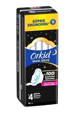 Orkid Maxi Hijyenik Ped Gece Süper Paket 16 Adet