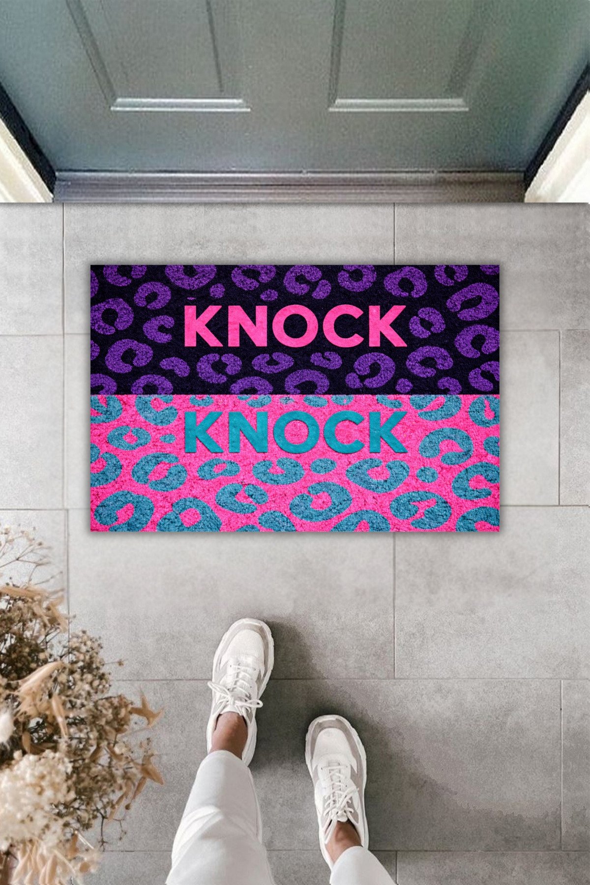 Modern Digital Printing Mat - Red, Green, Blue Knock Stylish Door Mat