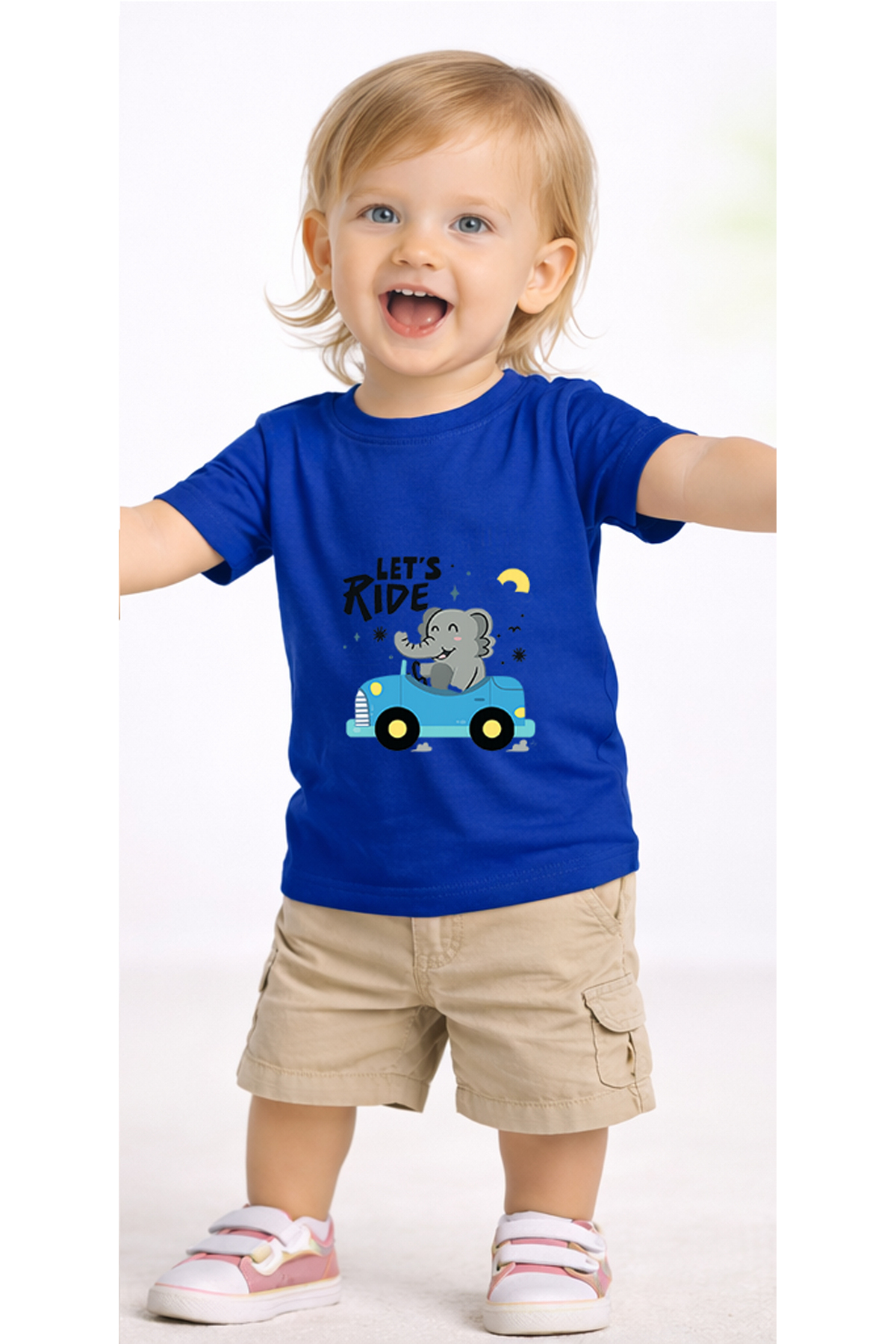 petite pati Mavi Letsride Bebek Tişört %100 Pamuk Penye Çocuk Tshirt Baskılı fotoğrafı 2 (önizleme)