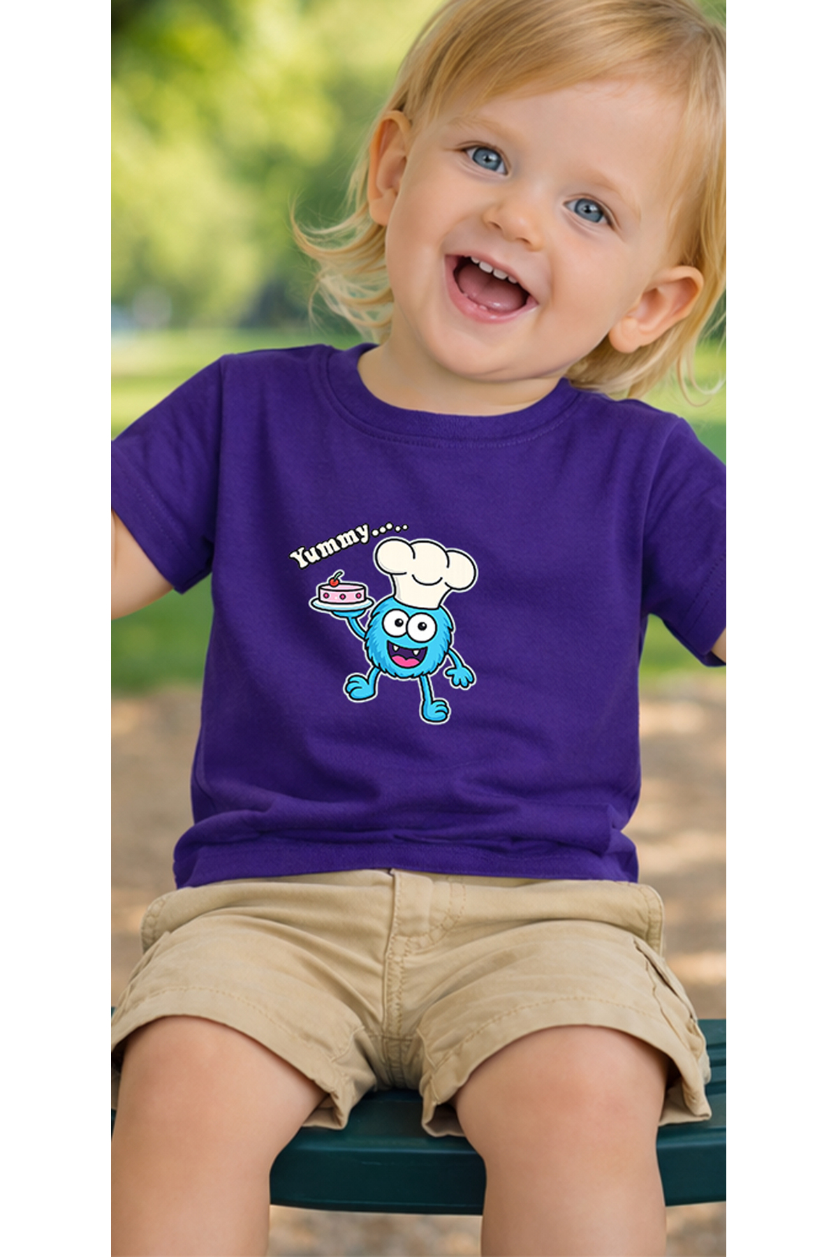 petite pati Mor Bluemons Bebek Tişört %100 Pamuk Penye Çocuk Tshirt Baskılı fotoğrafı 3 (önizleme)