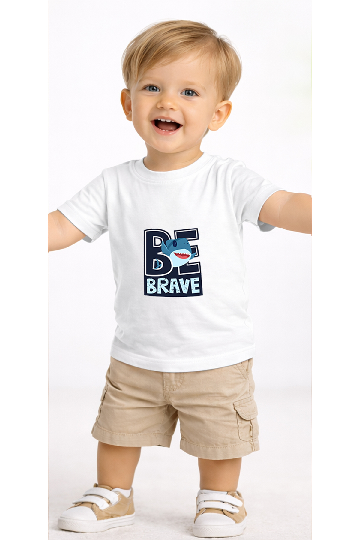 petite pati Beyaz Bebrave Bebek Tişört %100 Pamuk Penye Çocuk Tshirt Baskılı fotoğrafı 2 (önizleme)