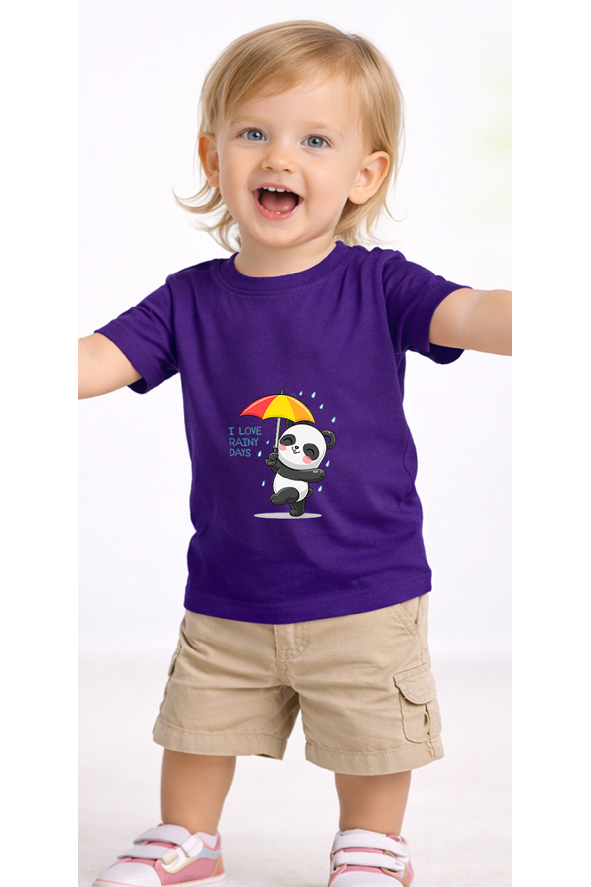petite pati Mor Pandarain Bebek Tişört %100 Pamuk Penye Çocuk Tshirt Baskılı fotoğrafı 2 (önizleme)