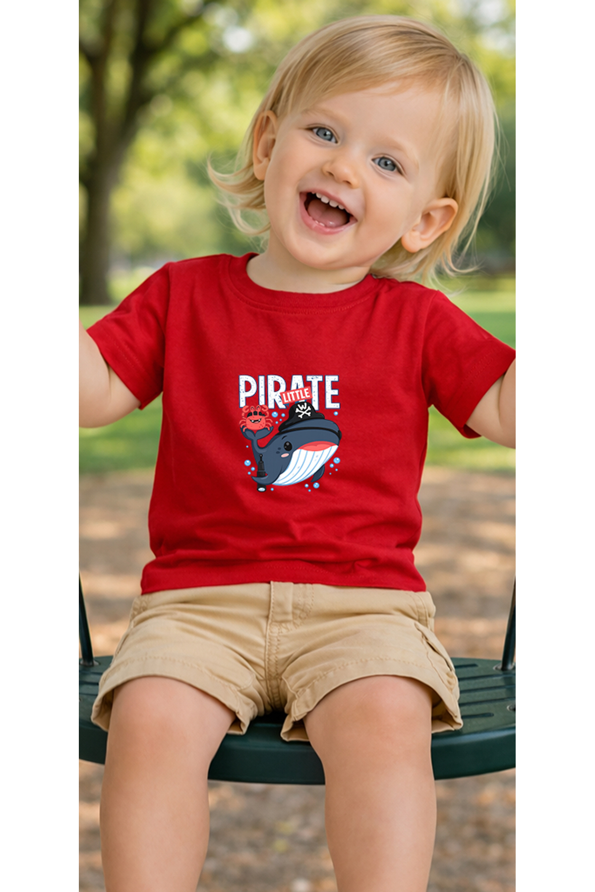 petite pati Kırmızı Whalecrab Bebek Tişört %100 Pamuk Penye Çocuk Tshirt Baskılı fotoğrafı 3 (önizleme)