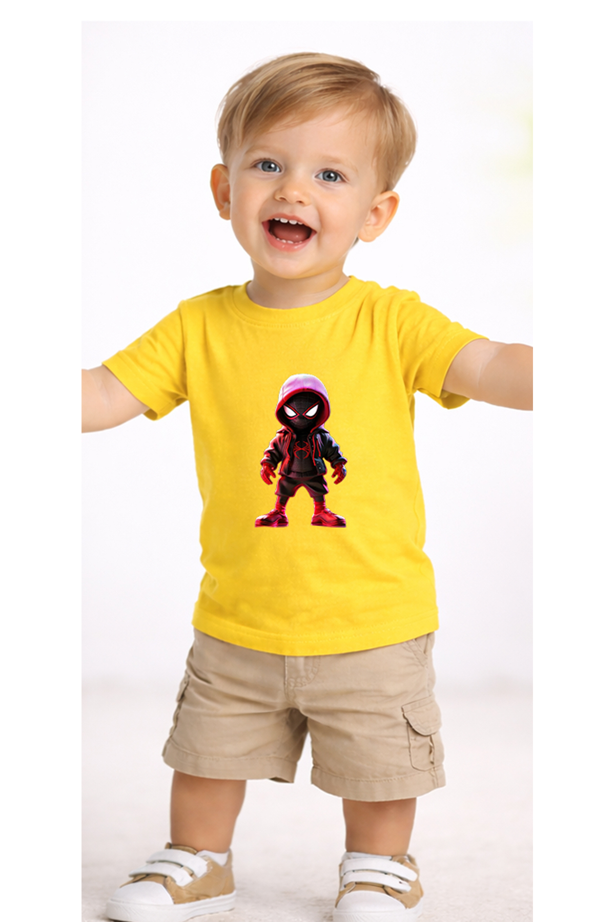 petite pati Sarı Smallspider Bebek Tişört %100 Pamuk Penye Çocuk Tshirt Baskılı fotoğrafı 2 (önizleme)