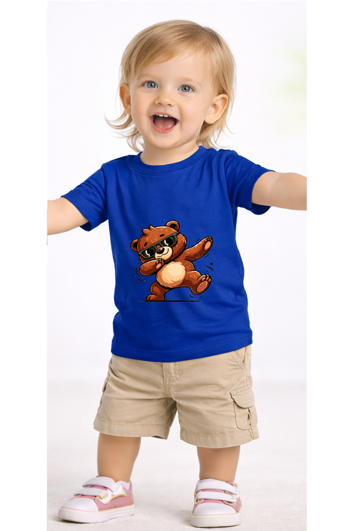 petite pati Mavi Dancebear Bebek Tişört %100 Pamuk Penye Çocuk Tshirt Baskılı fotoğrafı 2 (önizleme)
