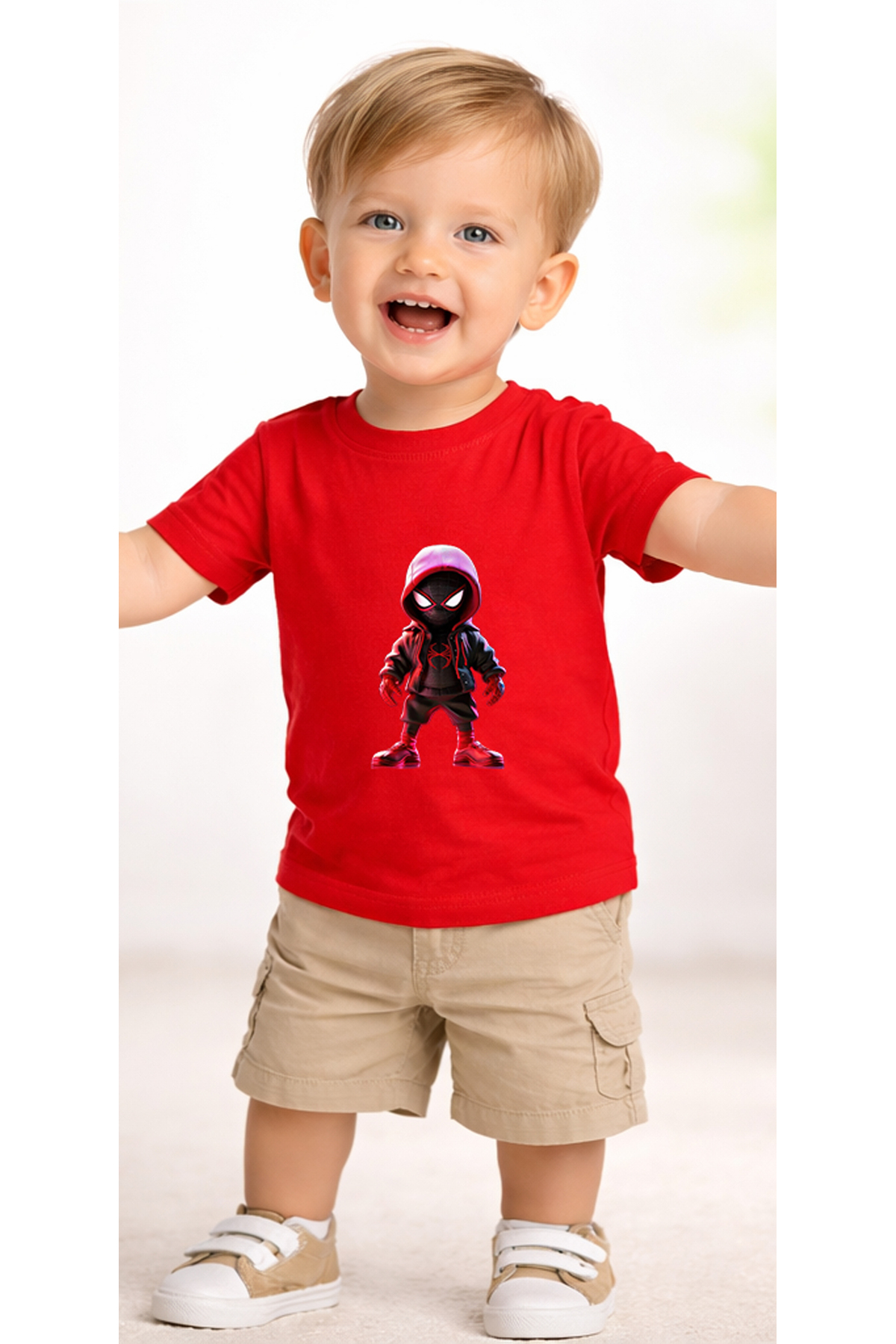 petite pati Kırmızı Smallspider Bebek Tişört %100 Pamuk Penye Çocuk Tshirt Baskılı fotoğrafı 2 (önizleme)
