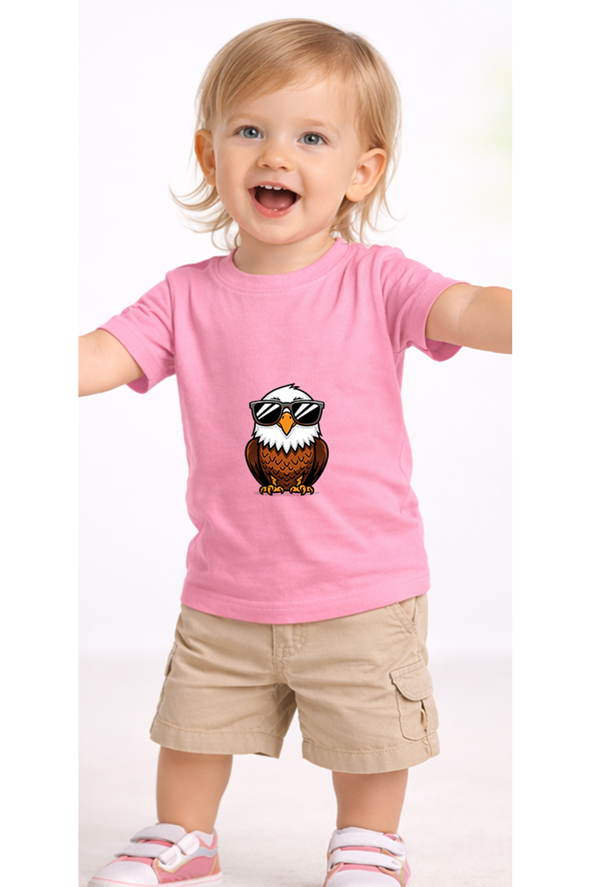 petite pati Pembe Eagleglasses Bebek Tişört %100 Pamuk Penye Çocuk Tshirt Baskılı fotoğrafı 2 (önizleme)