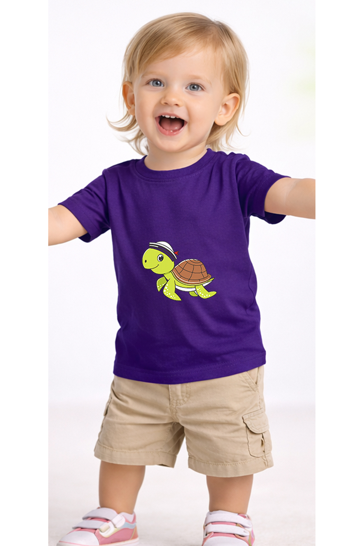 petite pati Mor Sailorturtle Bebek Tişört %100 Pamuk Penye Çocuk Tshirt Baskılı fotoğrafı 2 (önizleme)