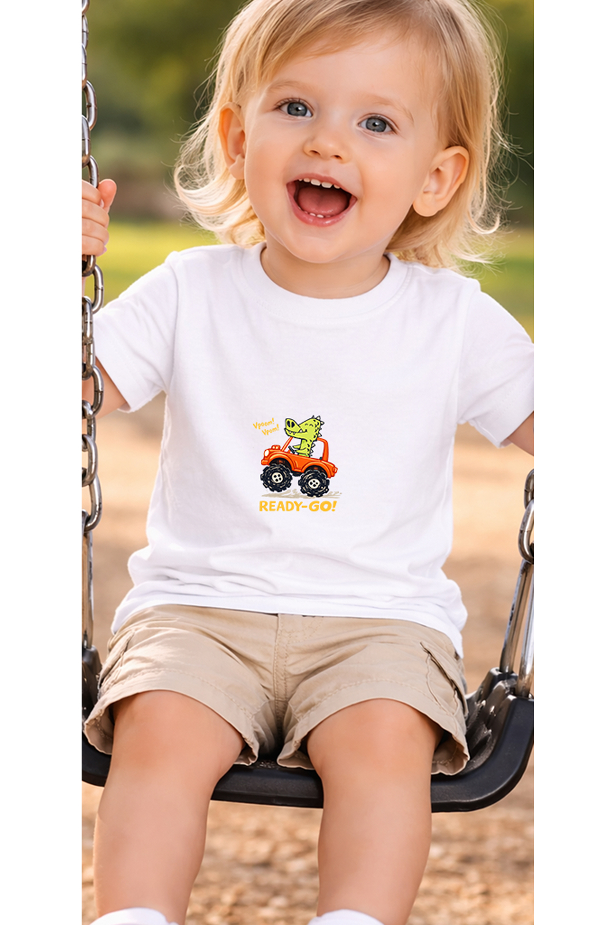 petite pati Beyaz Readygodino Bebek Tişört %100 Pamuk Penye Çocuk Tshirt Baskılı fotoğrafı 3 (önizleme)