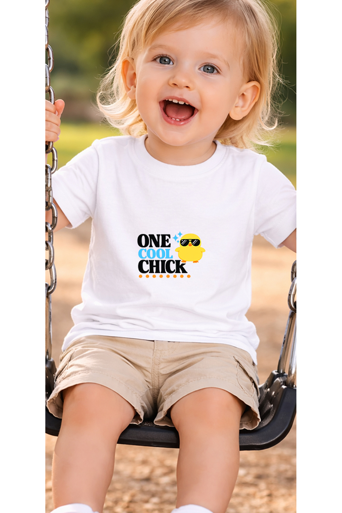 petite pati Beyaz Coolchick Bebek Tişört %100 Pamuk Penye Çocuk Tshirt Baskılı fotoğrafı 3 (önizleme)