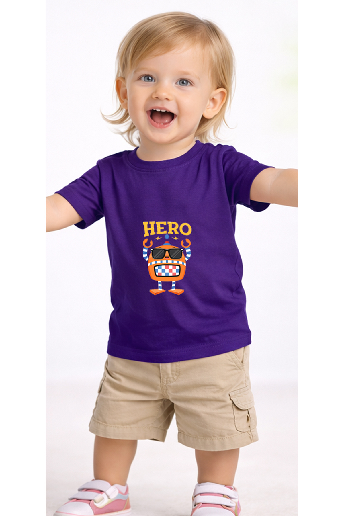 petite pati Mor Herorobot Bebek Tişört %100 Pamuk Penye Çocuk Tshirt Baskılı fotoğrafı 2 (önizleme)