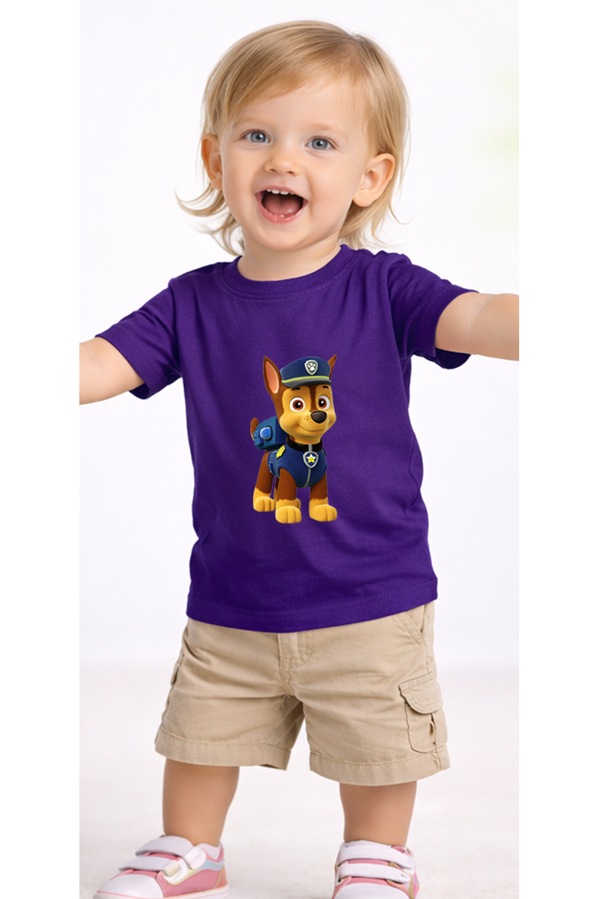 petite pati Mor Pawpatpolis Bebek Tişört %100 Pamuk Penye Çocuk Tshirt Baskılı fotoğrafı 2 (önizleme)