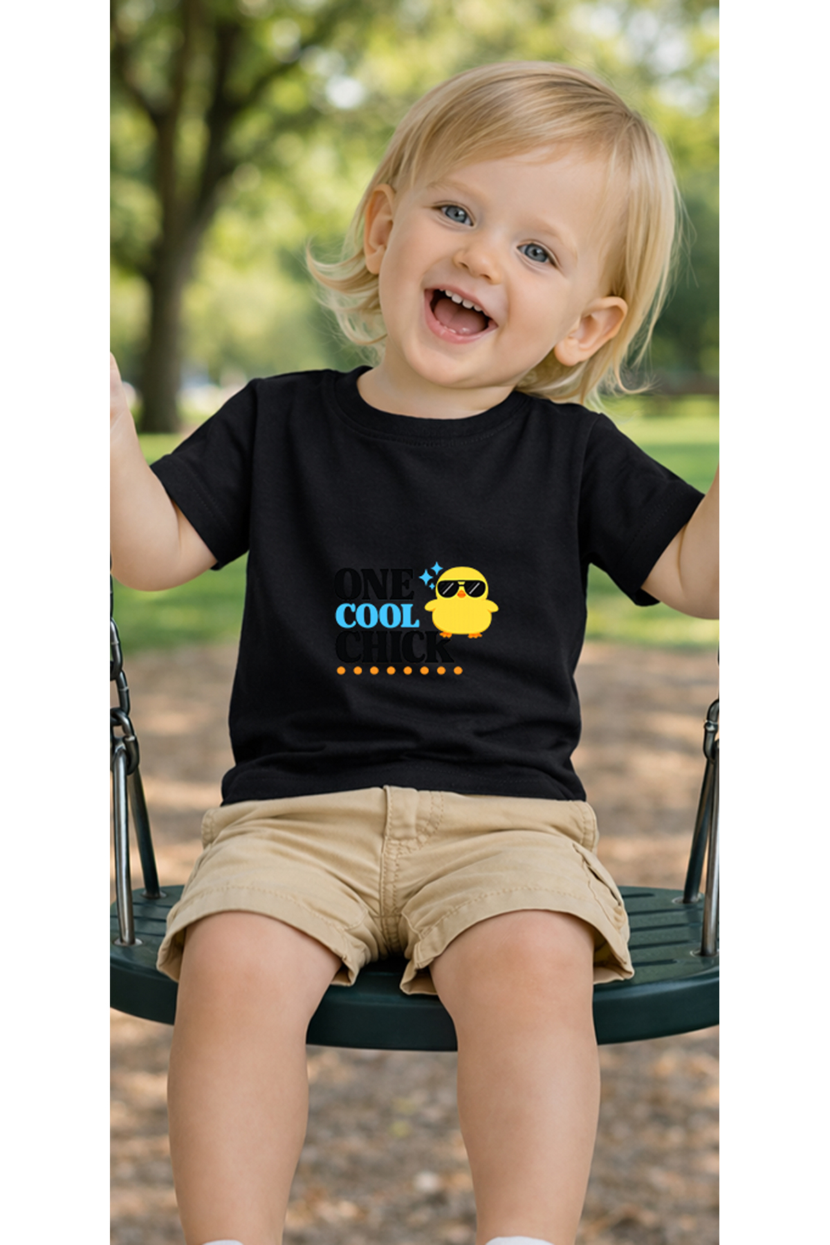 petite pati Siyah Coolchick Bebek Tişört %100 Pamuk Penye Çocuk Tshirt Baskılı fotoğrafı 3 (önizleme)