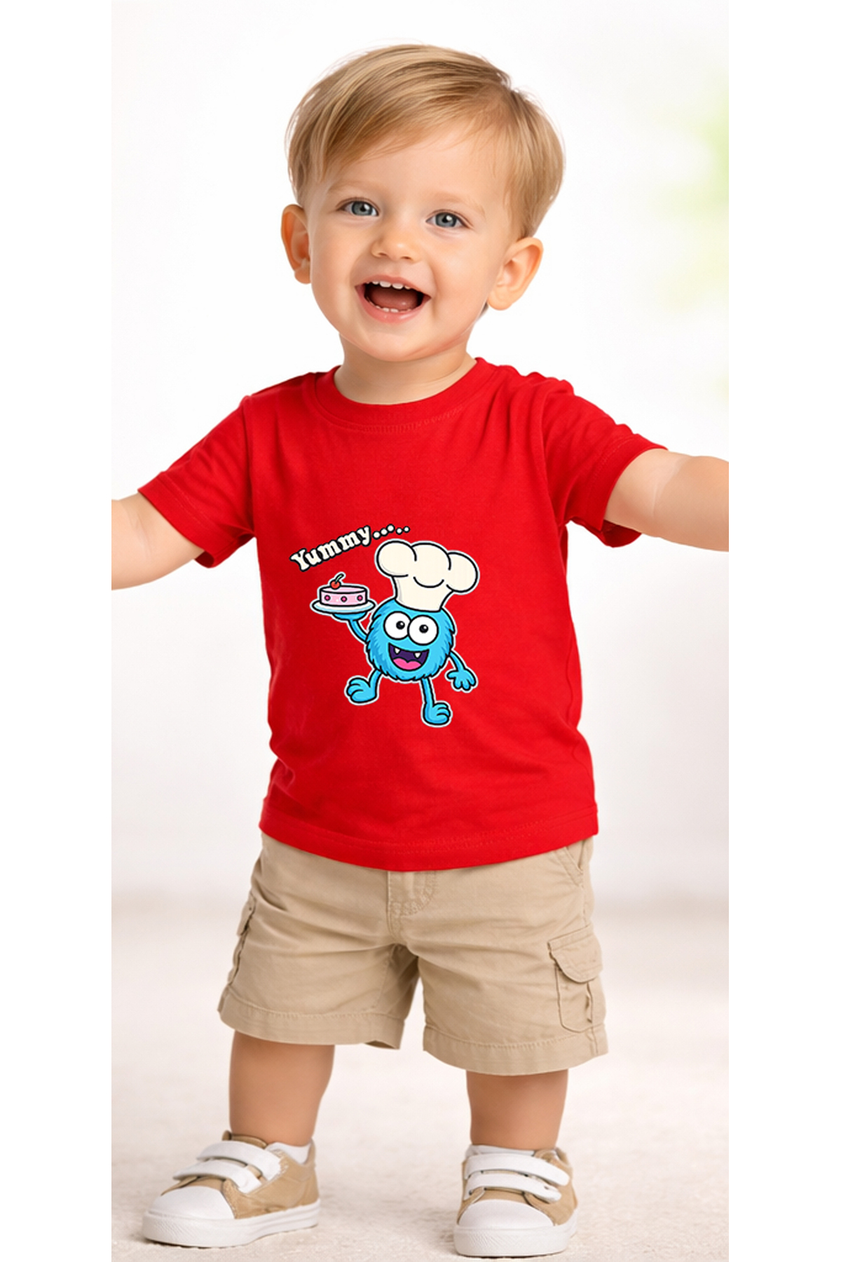 petite pati Kırmızı Bluemons Bebek Tişört %100 Pamuk Penye Çocuk Tshirt Baskılı fotoğrafı 2 (önizleme)