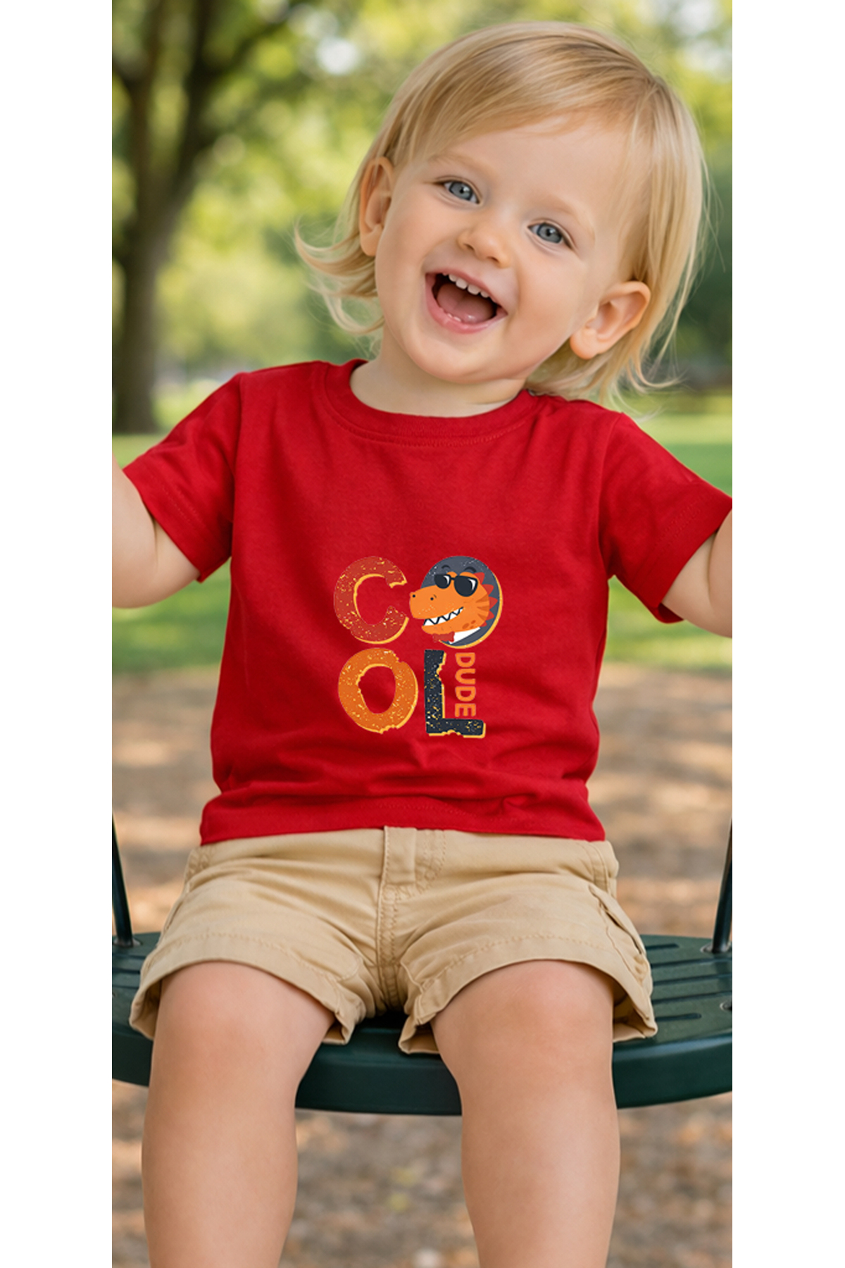petite pati Kırmızı Coolwritingdino Bebek Tişört %100 Pamuk Penye Çocuk Tshirt Baskılı fotoğrafı 3 (önizleme)