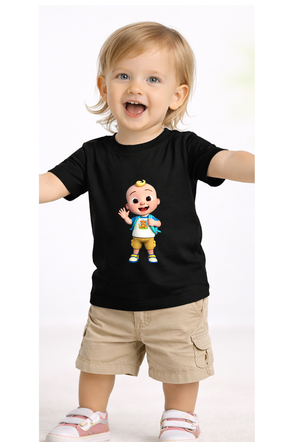 petite pati Siyah Jayjaycoco Bebek Tişört %100 Pamuk Penye Çocuk Tshirt Baskılı fotoğrafı 2 (önizleme)