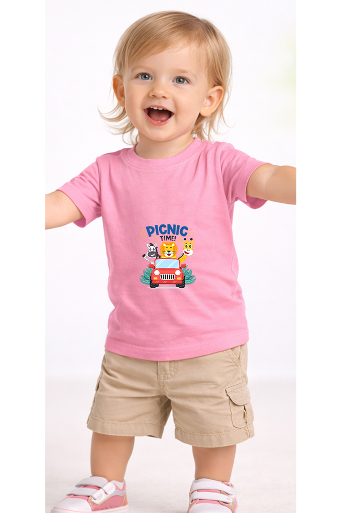 petite pati Pembe Picnicgroup Bebek Tişört %100 Pamuk Penye Çocuk Tshirt Baskılı fotoğrafı 2 (önizleme)