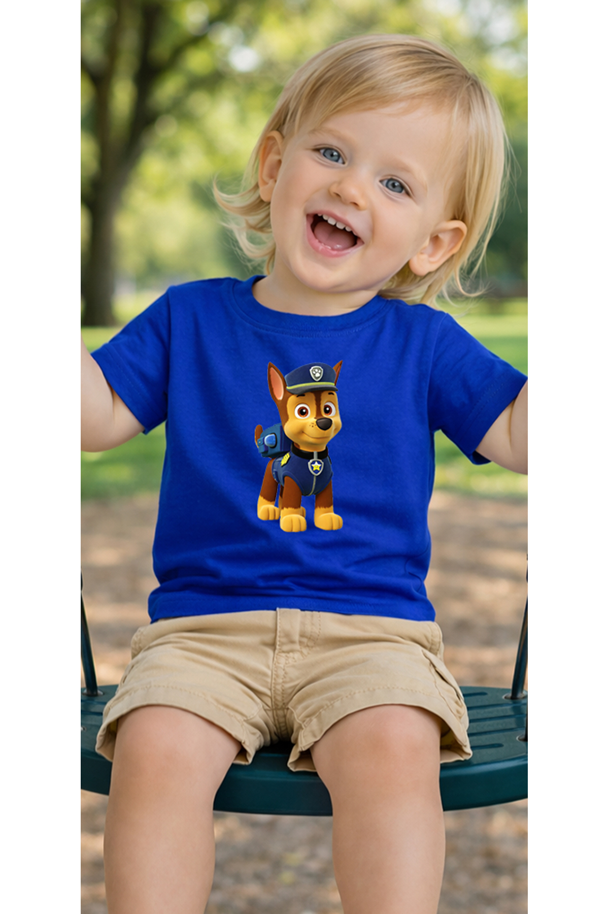 petite pati Mavi Pawpatpolis Bebek Tişört %100 Pamuk Penye Çocuk Tshirt Baskılı fotoğrafı 3 (önizleme)