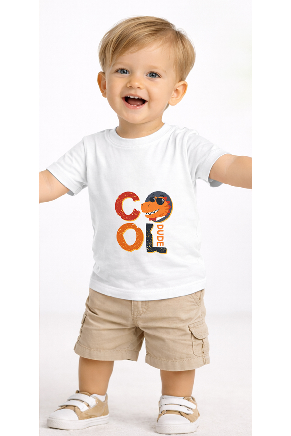 petite pati Beyaz Coolwritingdino Bebek Tişört %100 Pamuk Penye Çocuk Tshirt Baskılı fotoğrafı 2 (önizleme)