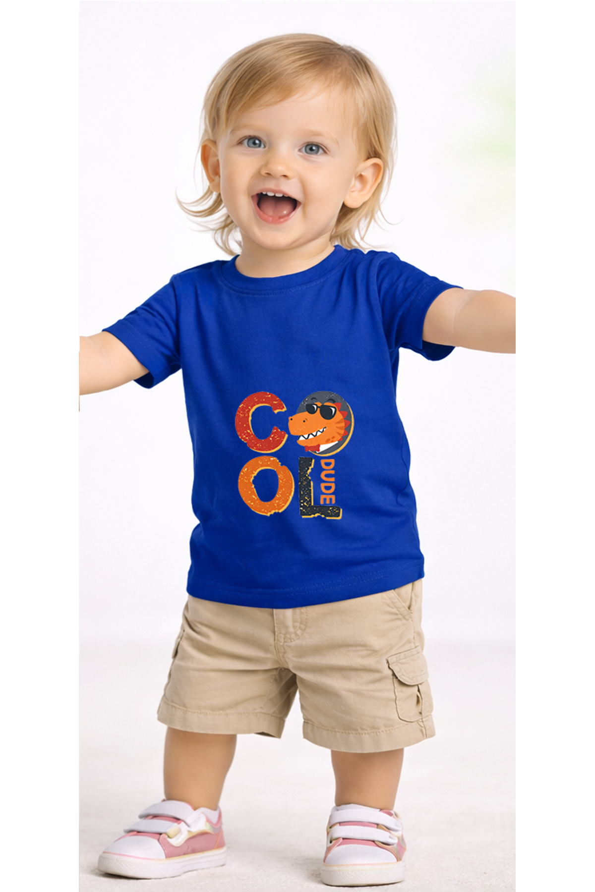 petite pati Mavi Coolwritingdino Bebek Tişört %100 Pamuk Penye Çocuk Tshirt Baskılı fotoğrafı 2 (önizleme)