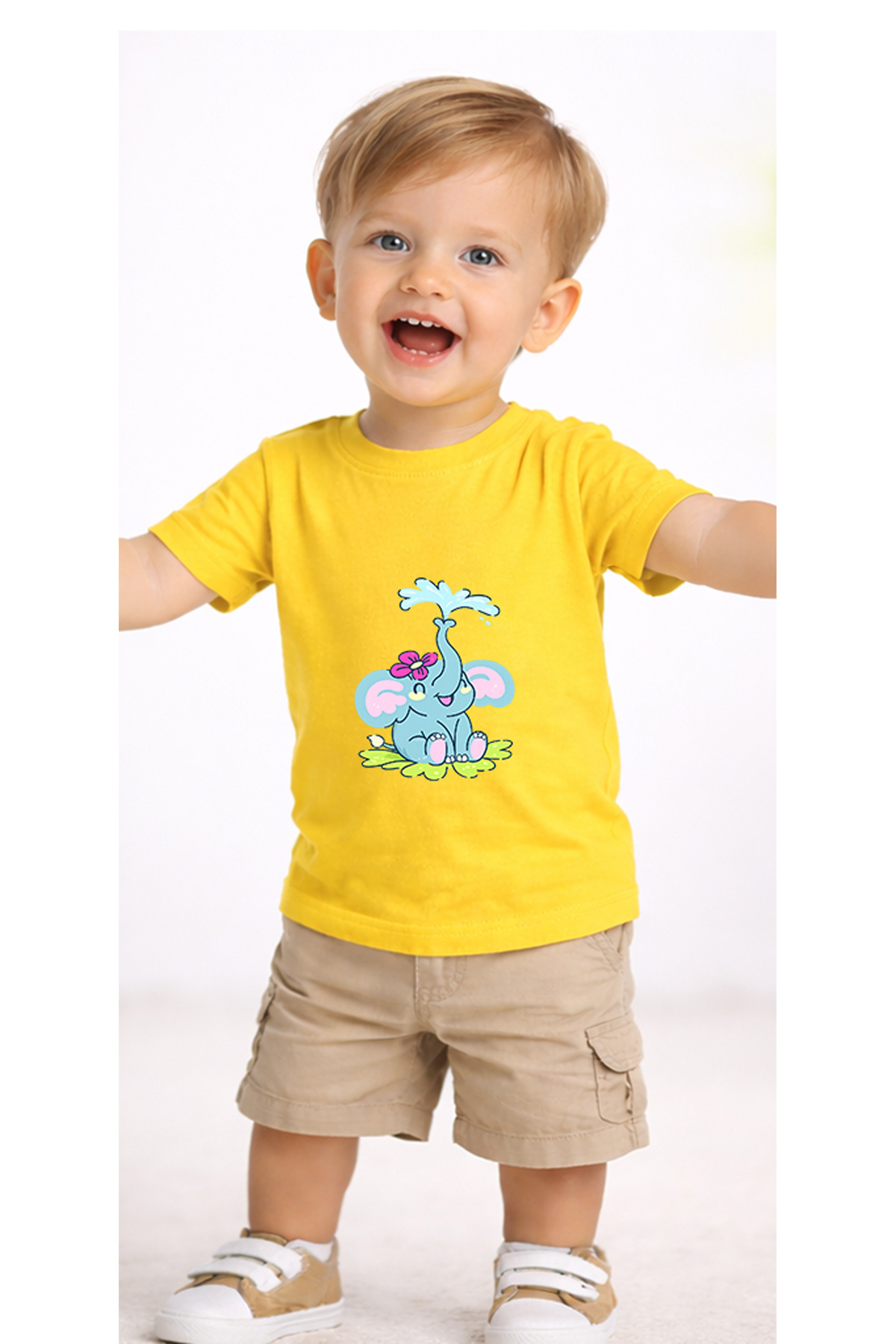 petite pati Sarı Fillwater Bebek Tişört %100 Pamuk Penye Çocuk Tshirt Baskılı fotoğrafı 2 (önizleme)