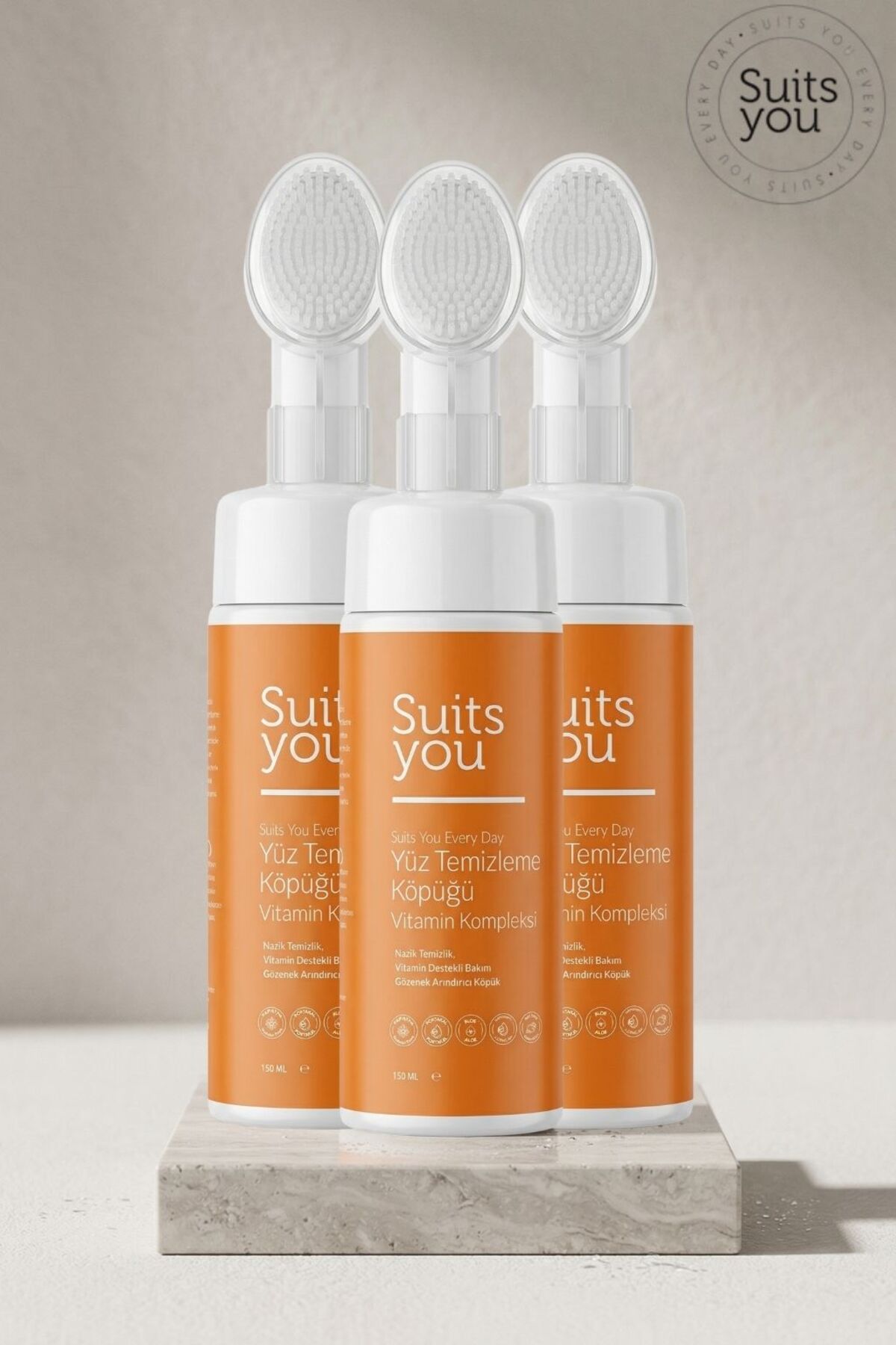 Vitamin Kompleksli Soft Yüz Temizleme Köpüğü 150 ml | Silikon Başlıklı | Vitamin (B5-B7-B3-C) — kplx1 — تصویر 6 از 6